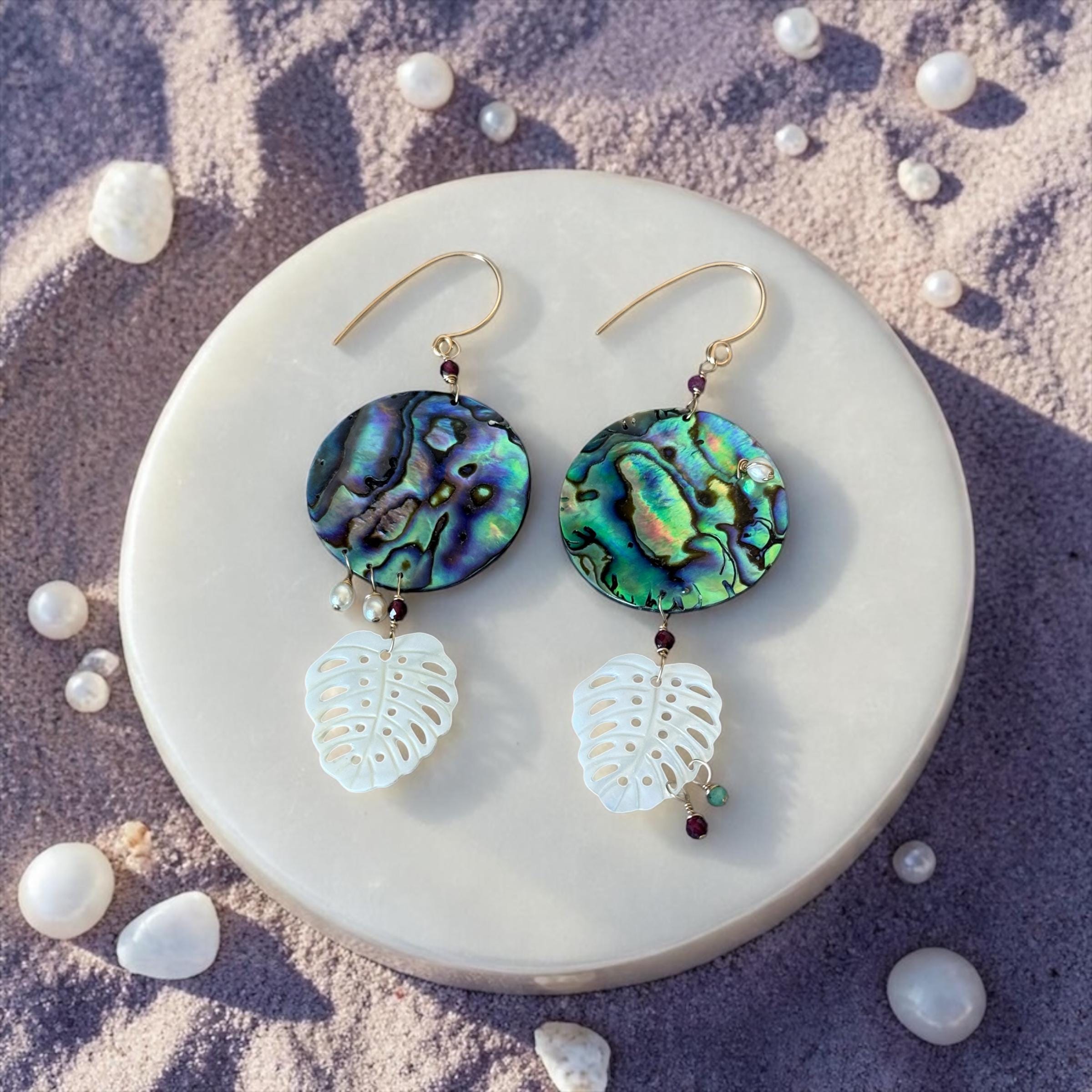 Iridescent Tide Statement Drop Earrings