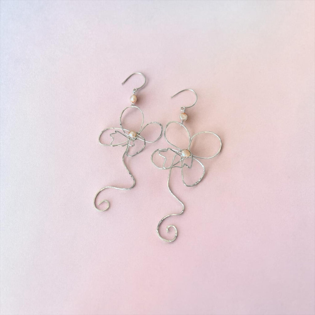 Silver Orchid Architect Earrings