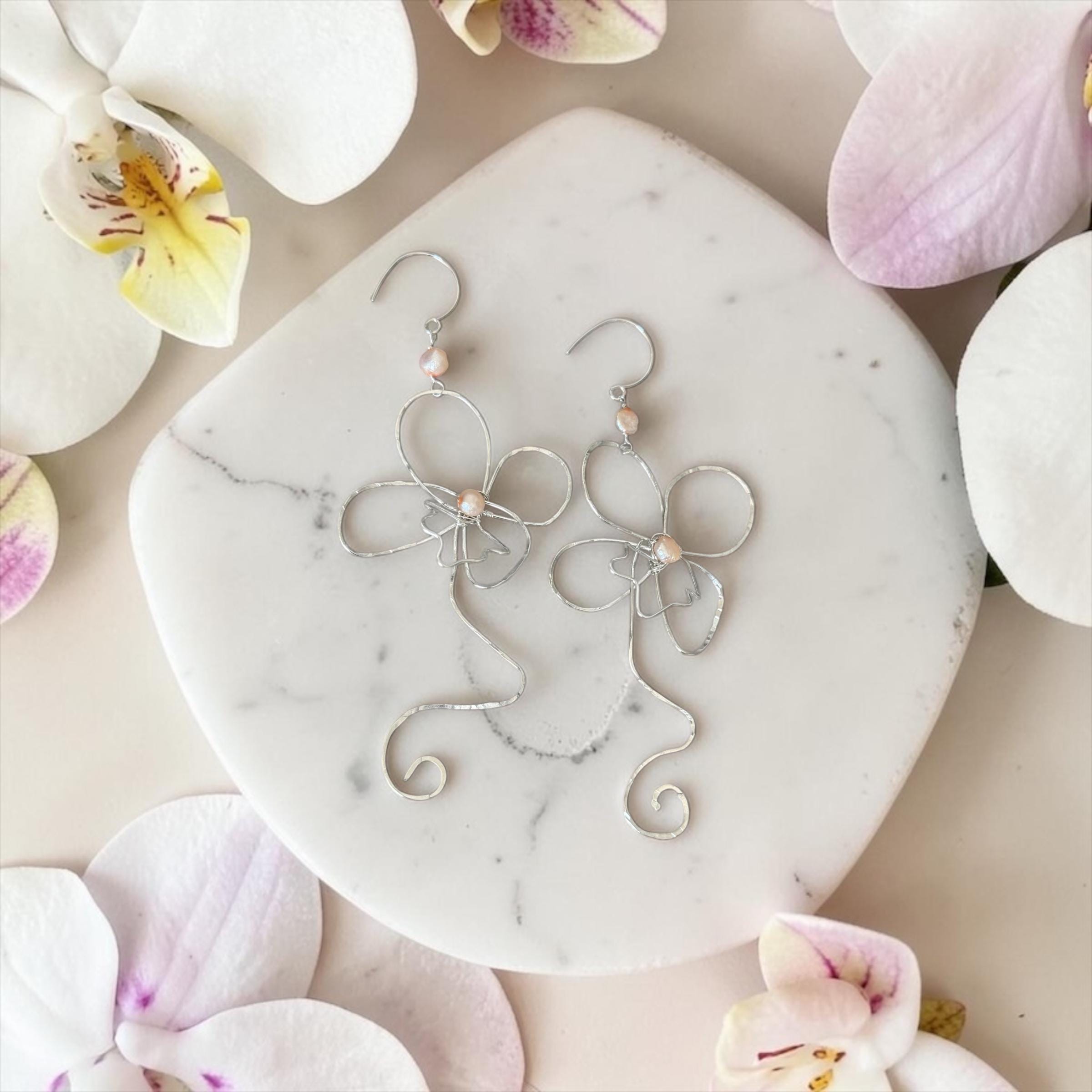 Silver Orchid Architect Earrings