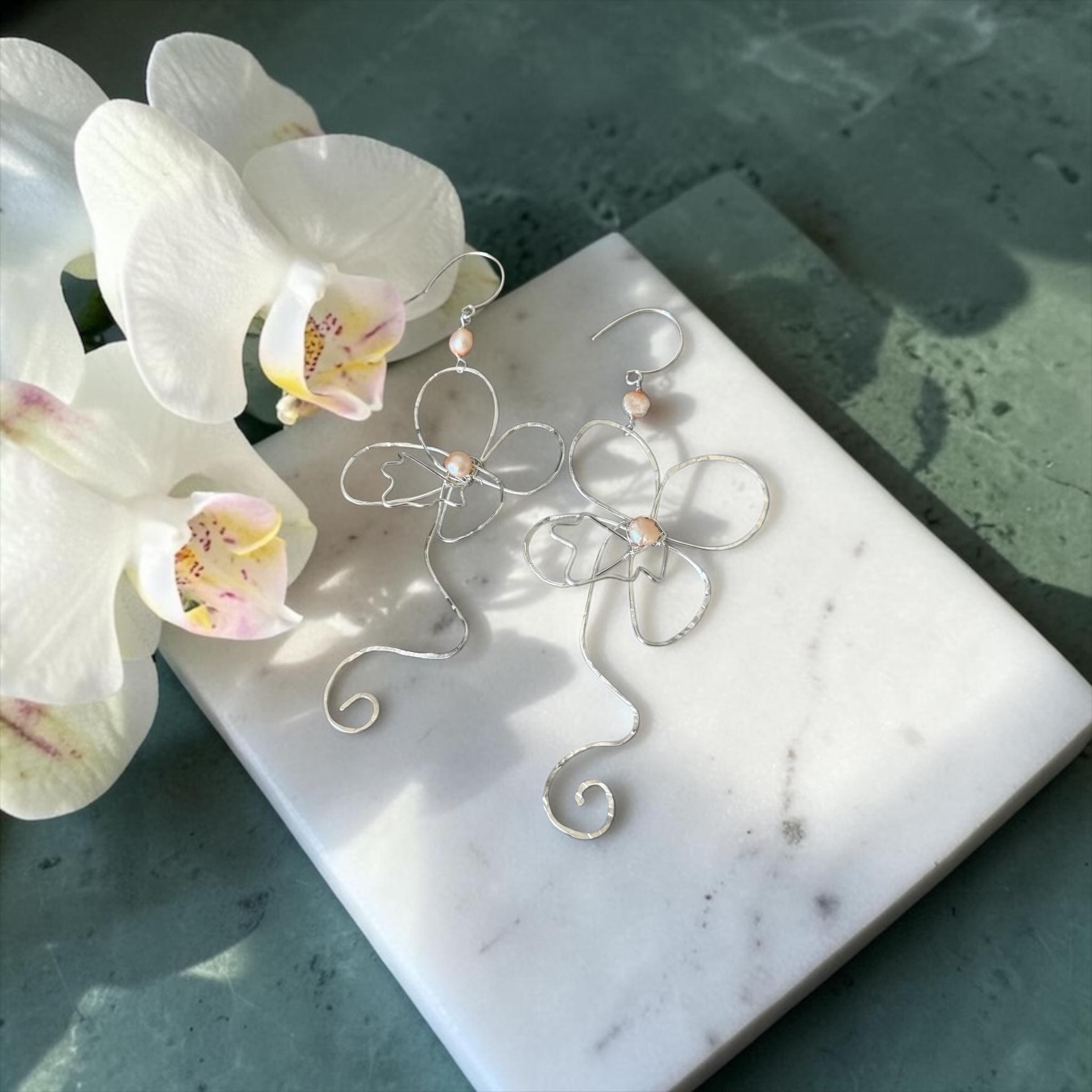 Silver Orchid Architect Earrings