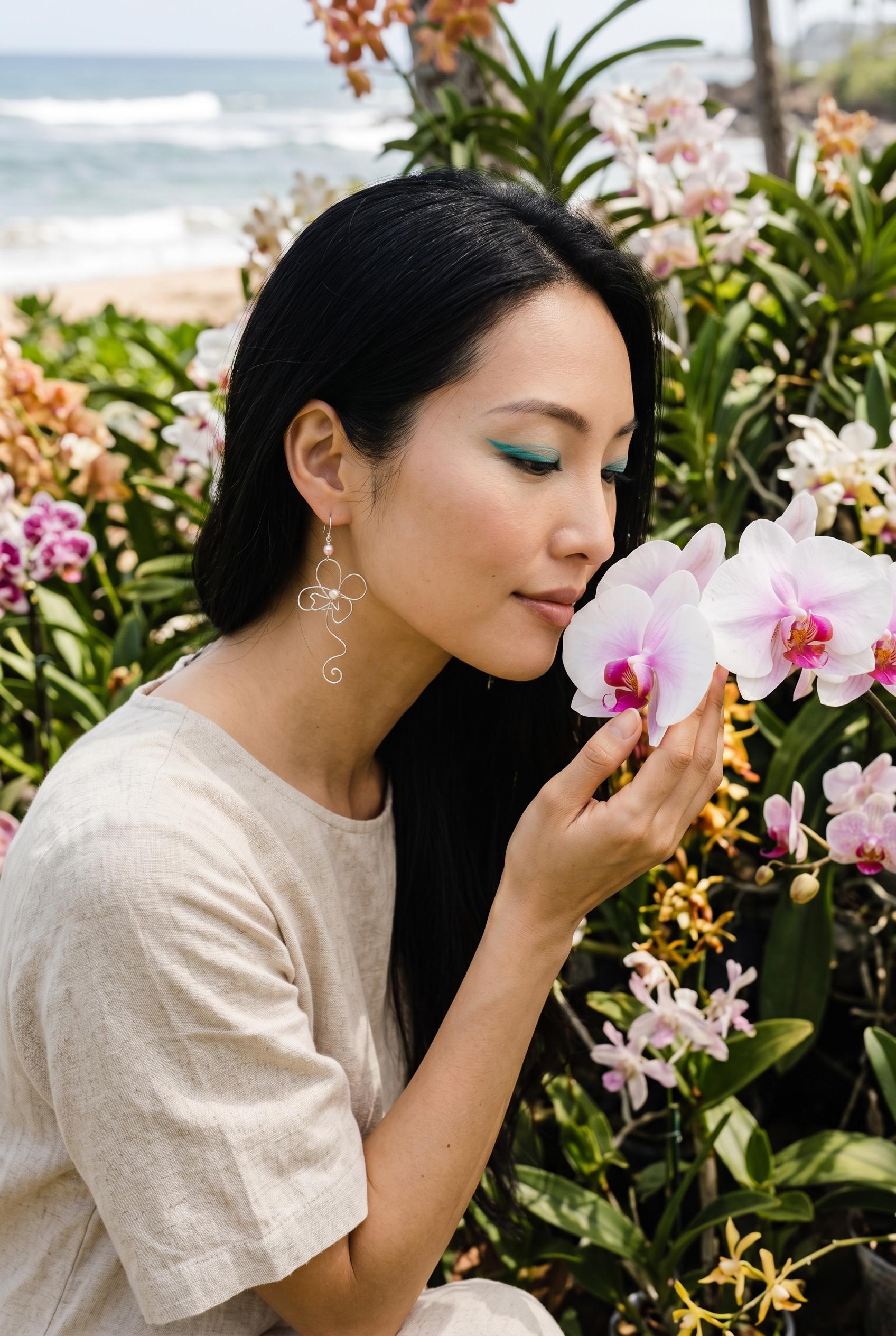 Silver Orchid Architect Earrings