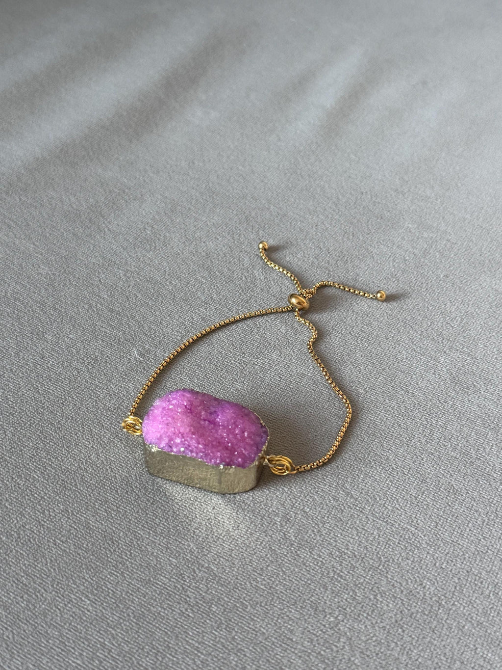 Blush Voltage — Pink Druzy Quartz Adjustable Bolo Bracelet