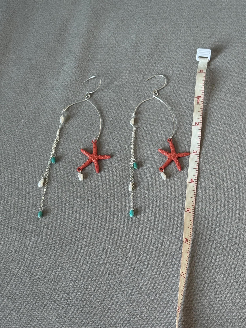 Coral Starfall Drop Earrings