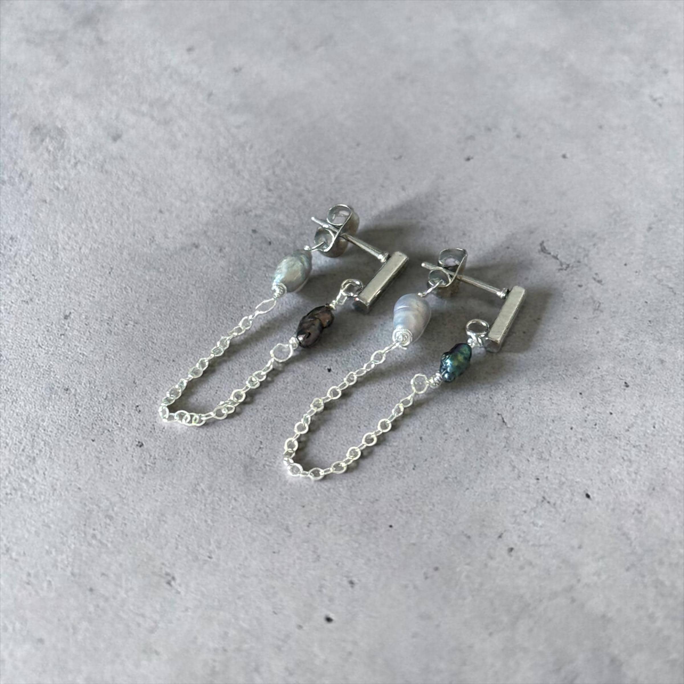 Silver Tide Link Earrings