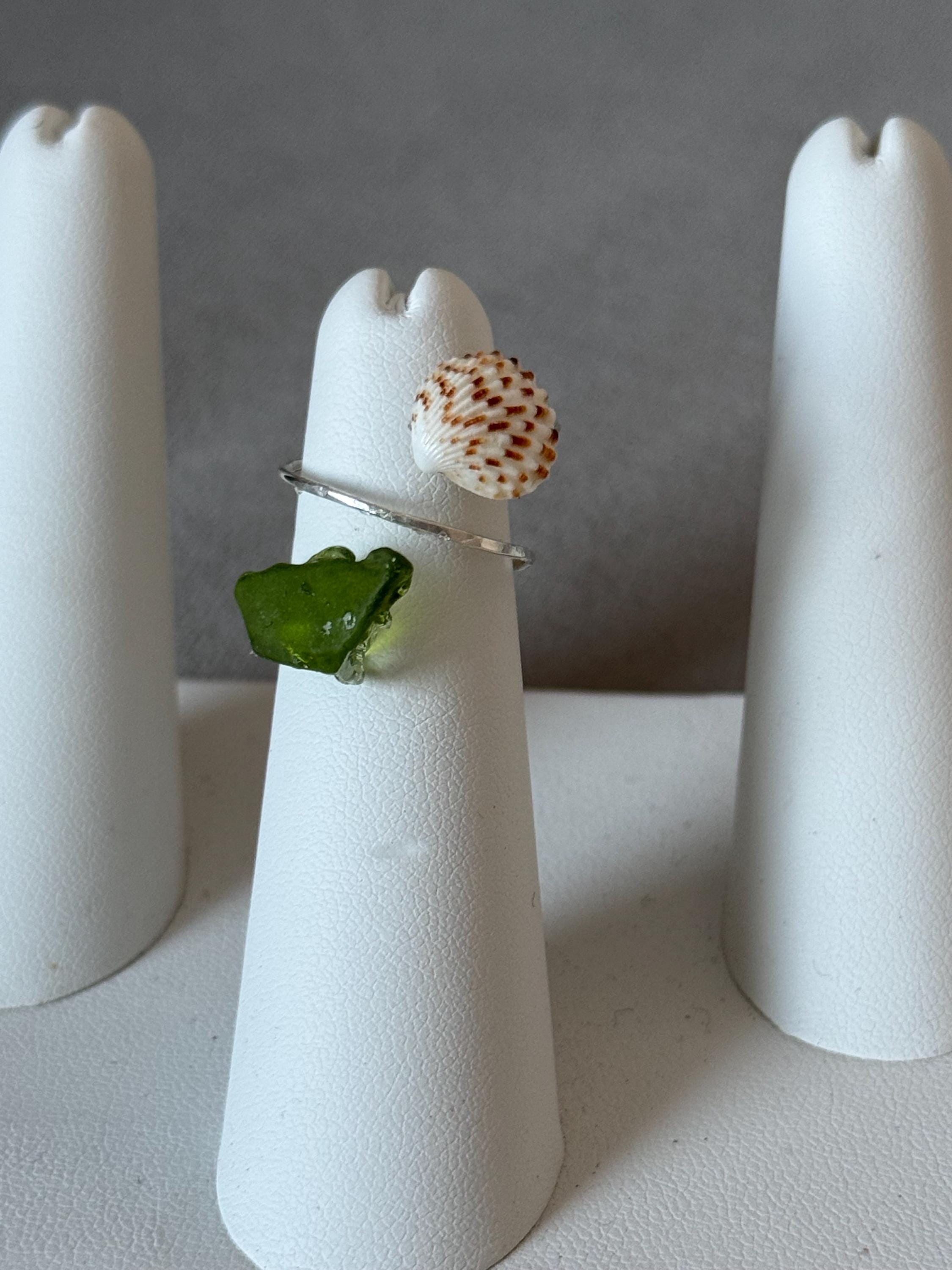Emerald Tide Hammered Duality Ring