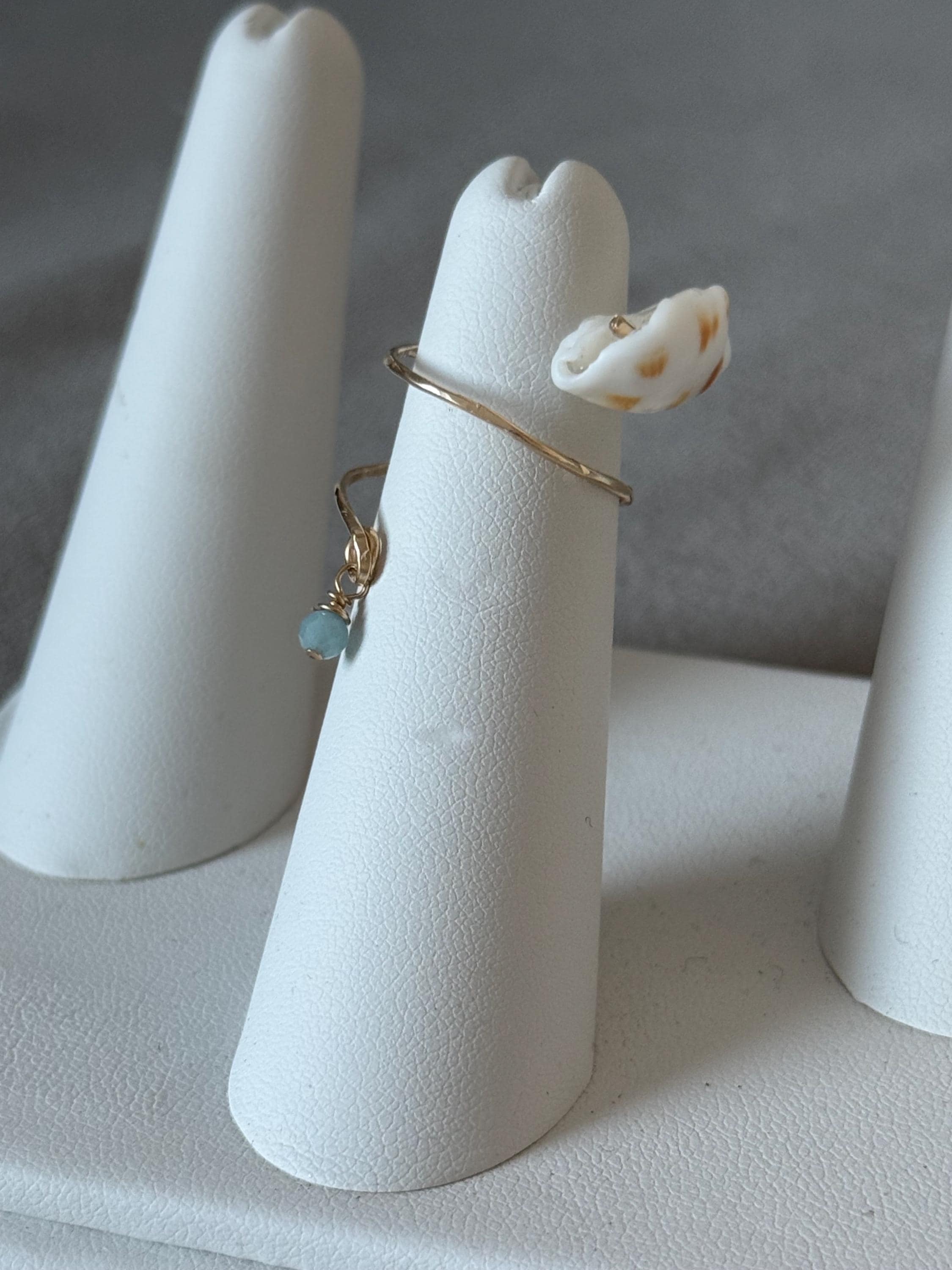 Azure Tide Hammered Wrap Ring