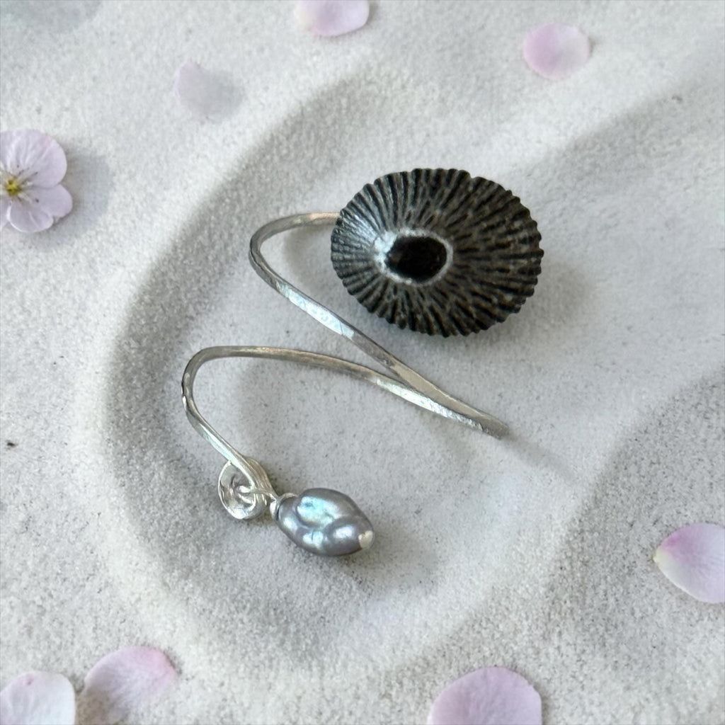 Midnight Tide Opihi Hammered Wrap Ring