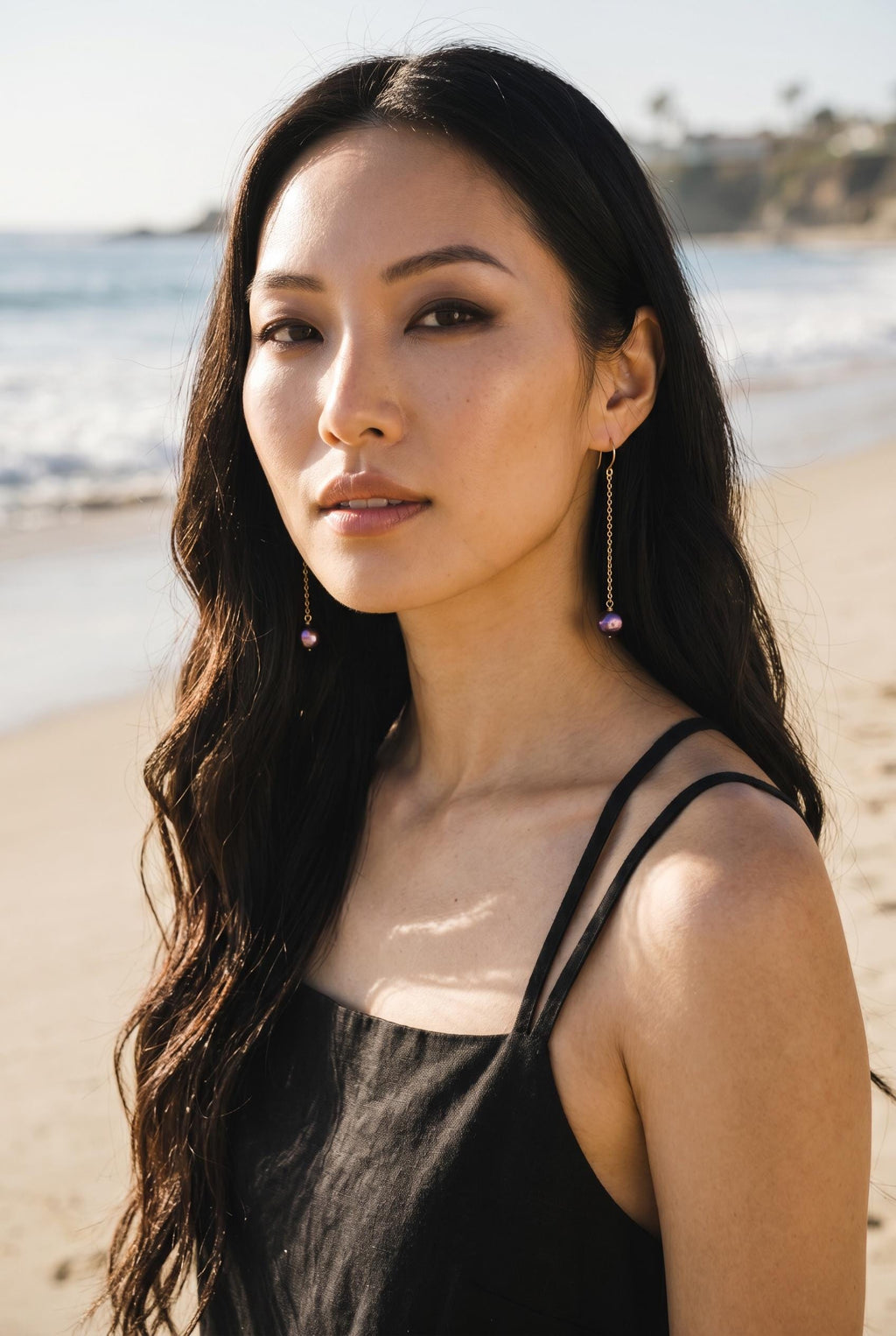 Velvet Noir Pearl Drop Earrings