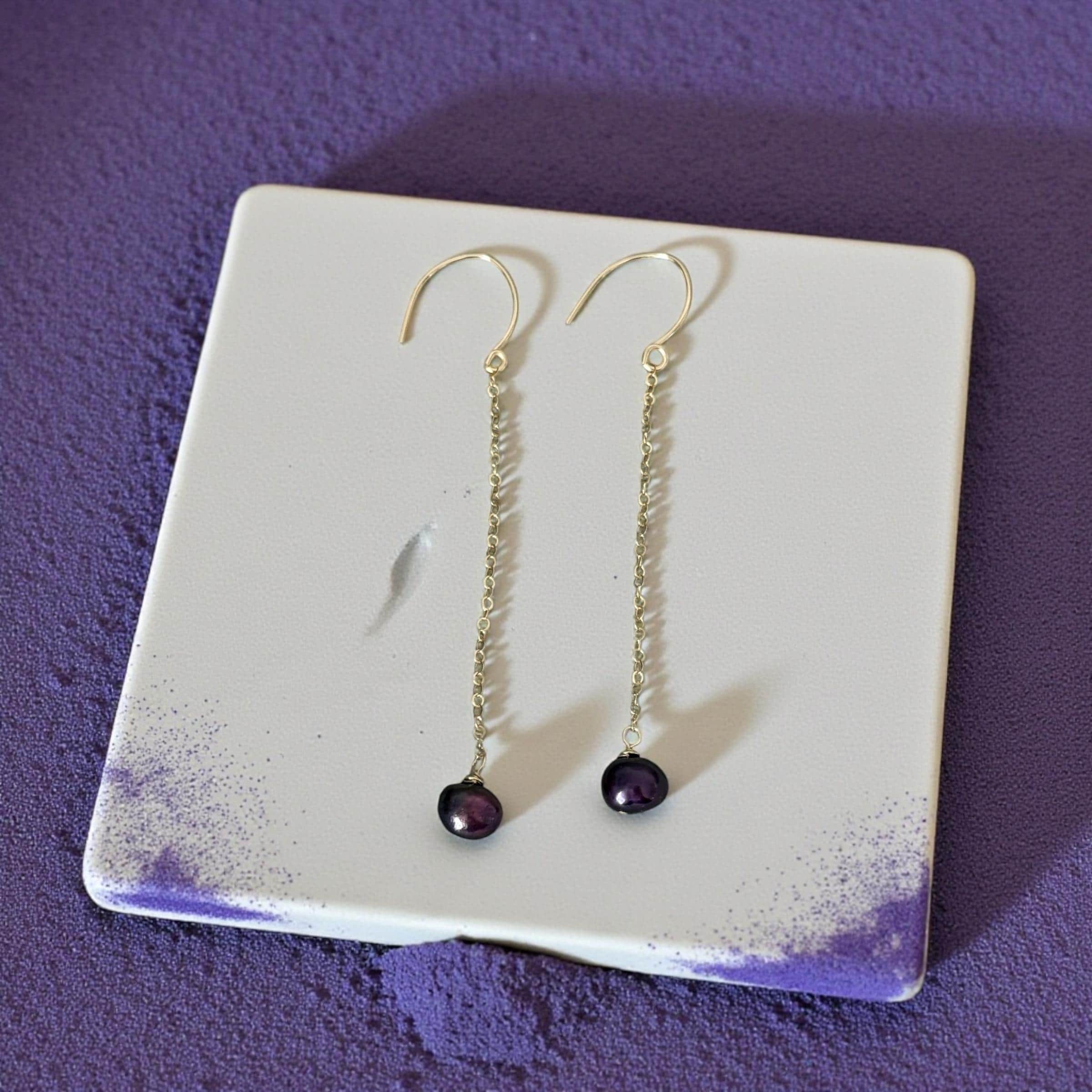 Velvet Noir Pearl Drop Earrings