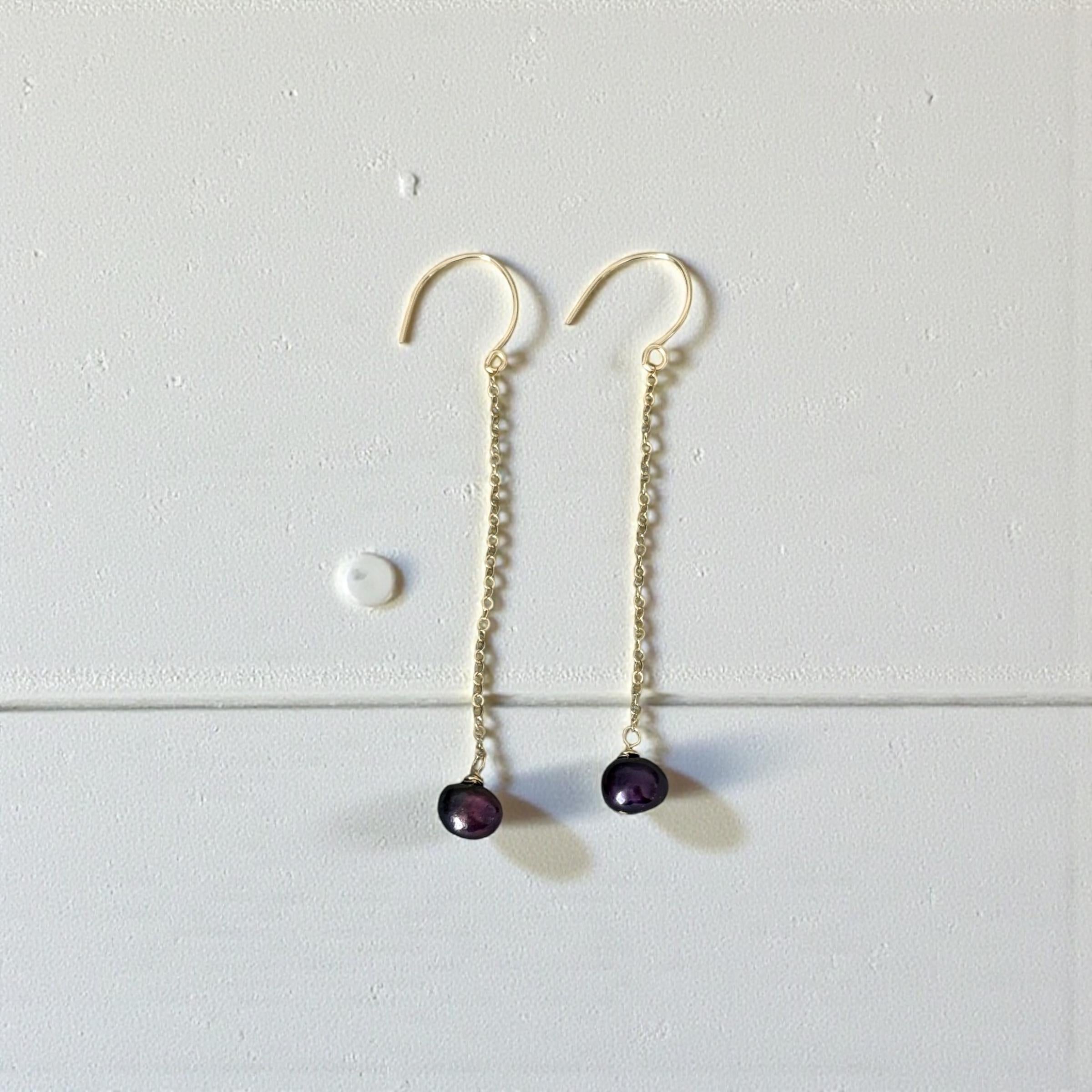 Velvet Noir Pearl Drop Earrings