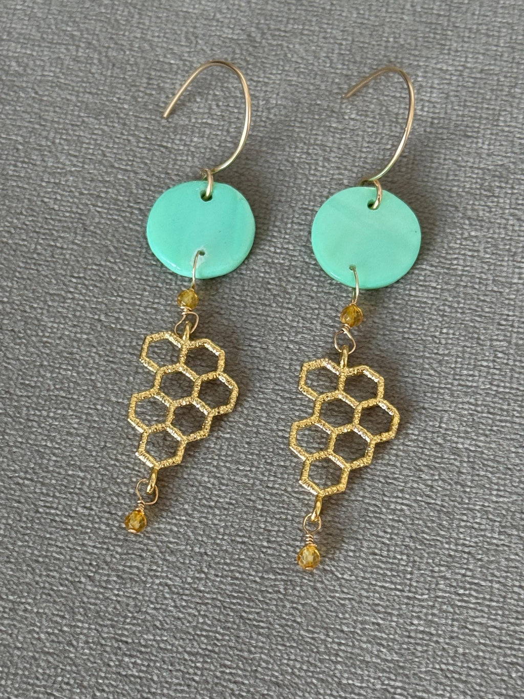 Aqua Hive Earrings