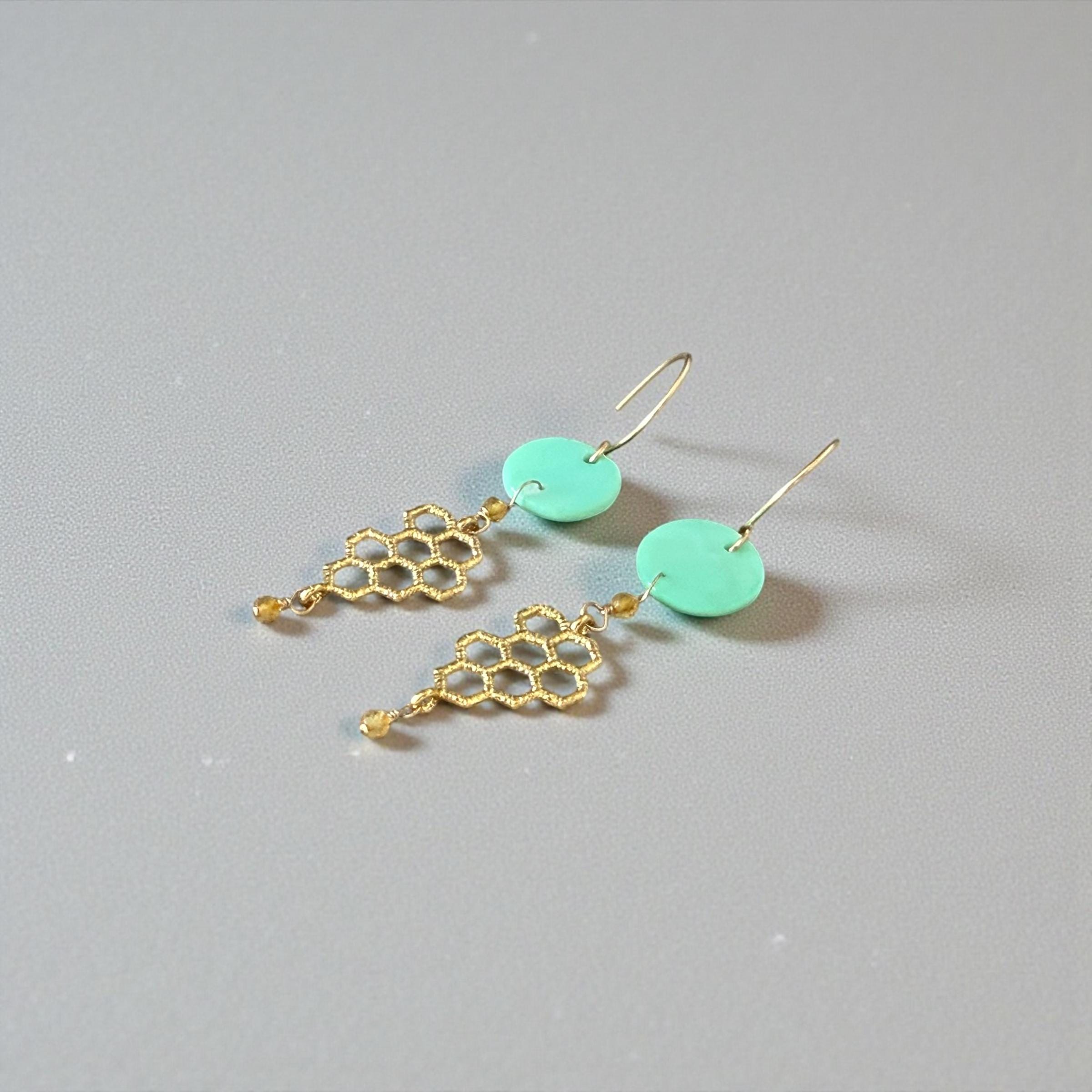 Aqua Hive Earrings