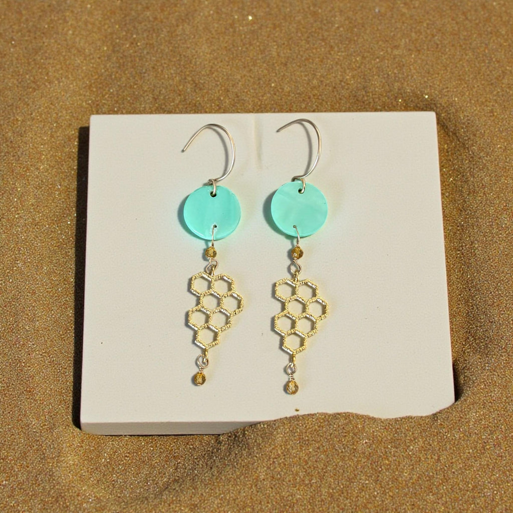 Aqua Hive Earrings