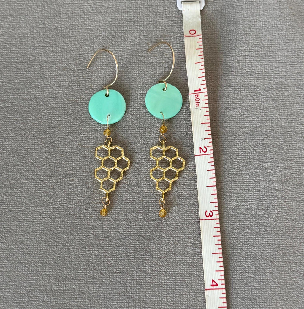 Aqua Hive Earrings