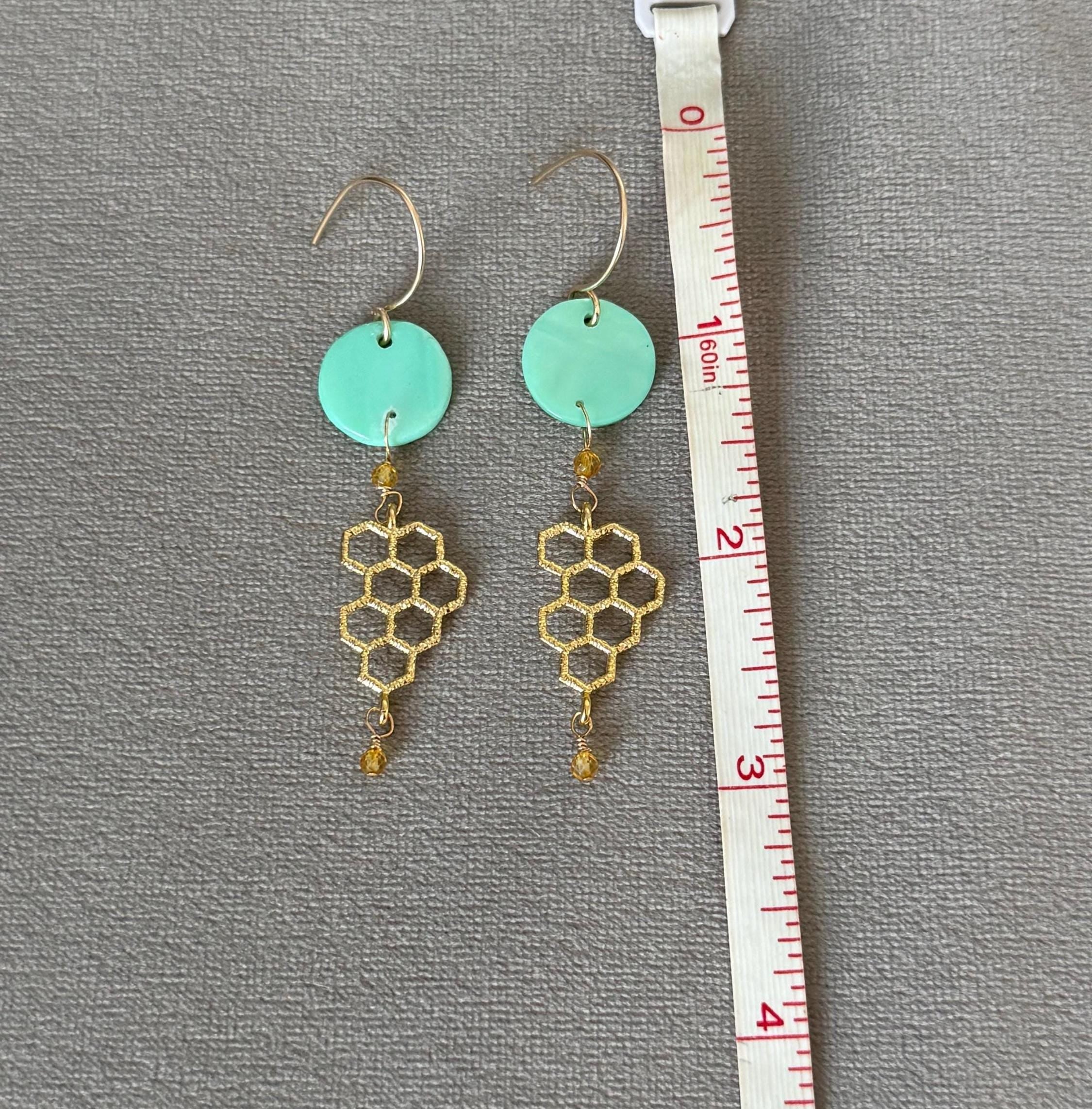 Aqua Hive Earrings