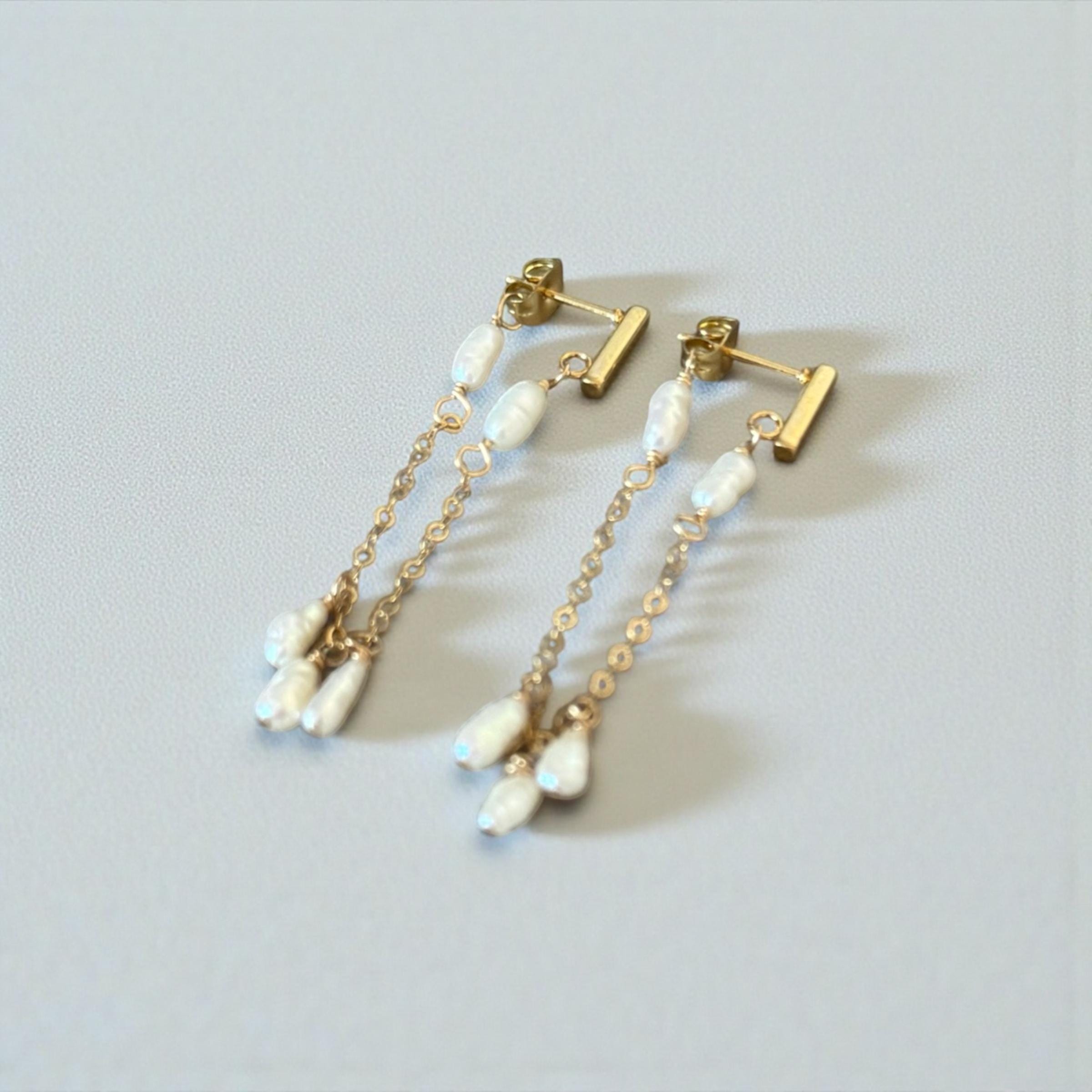 Ivory Rain Pearl Earrings