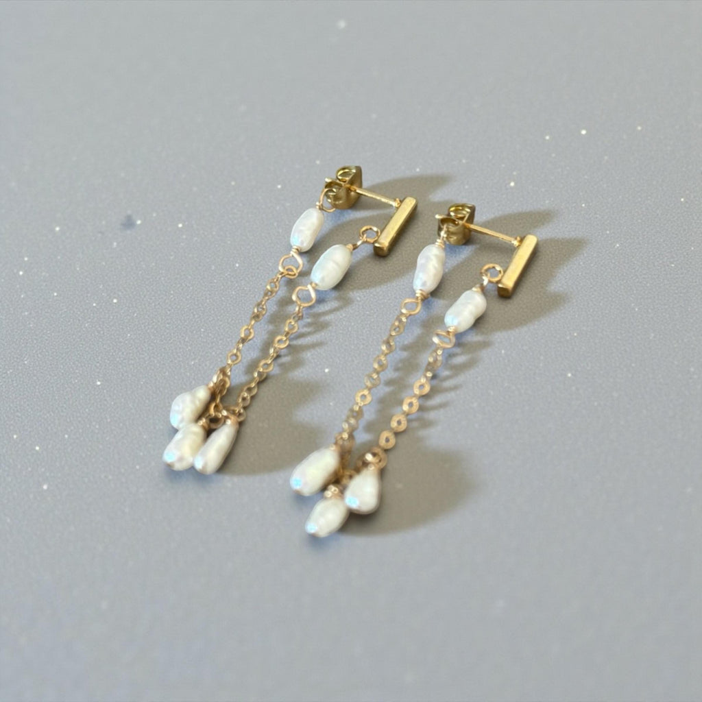Ivory Rain Pearl Earrings