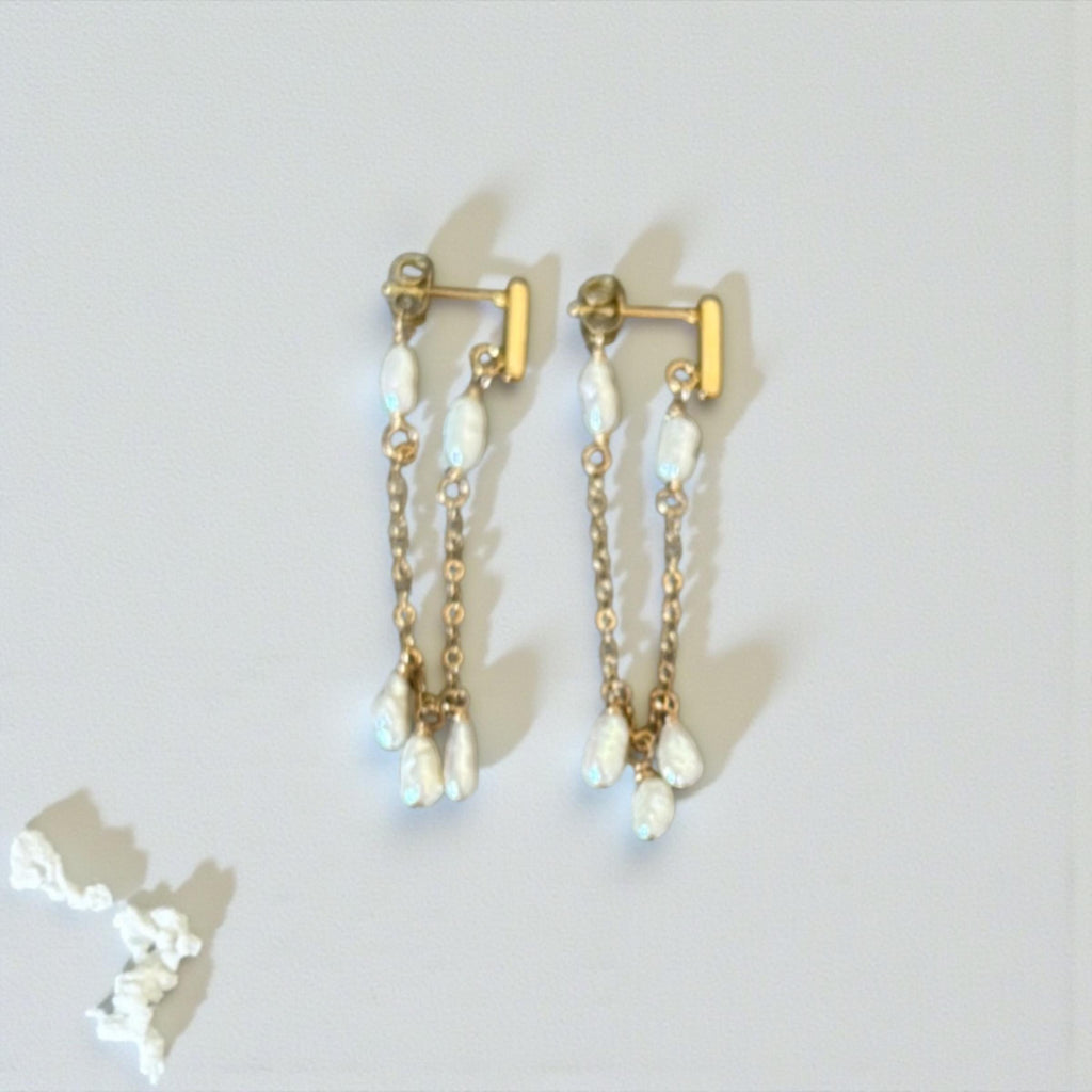 Ivory Rain Pearl Earrings