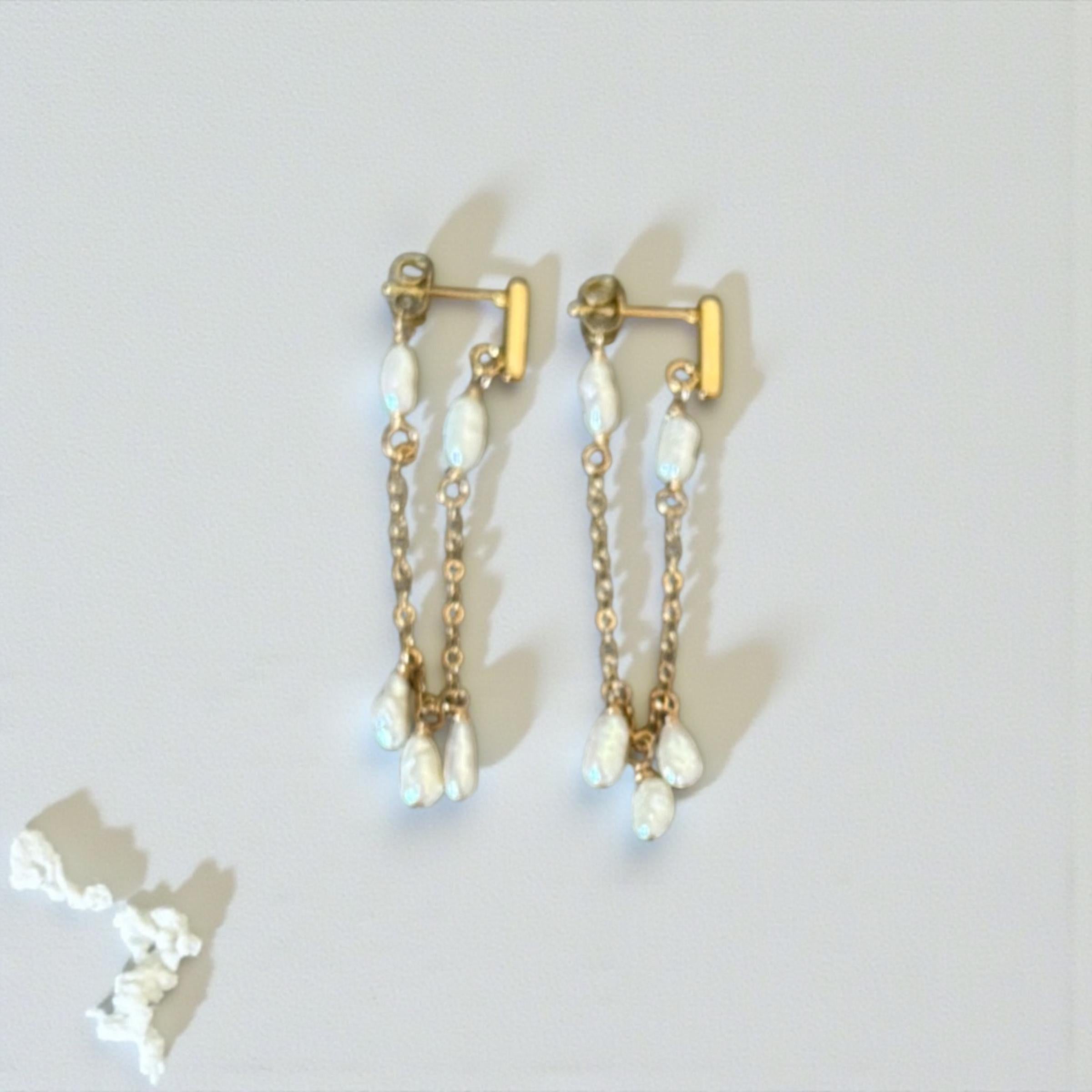 Ivory Rain Pearl Earrings