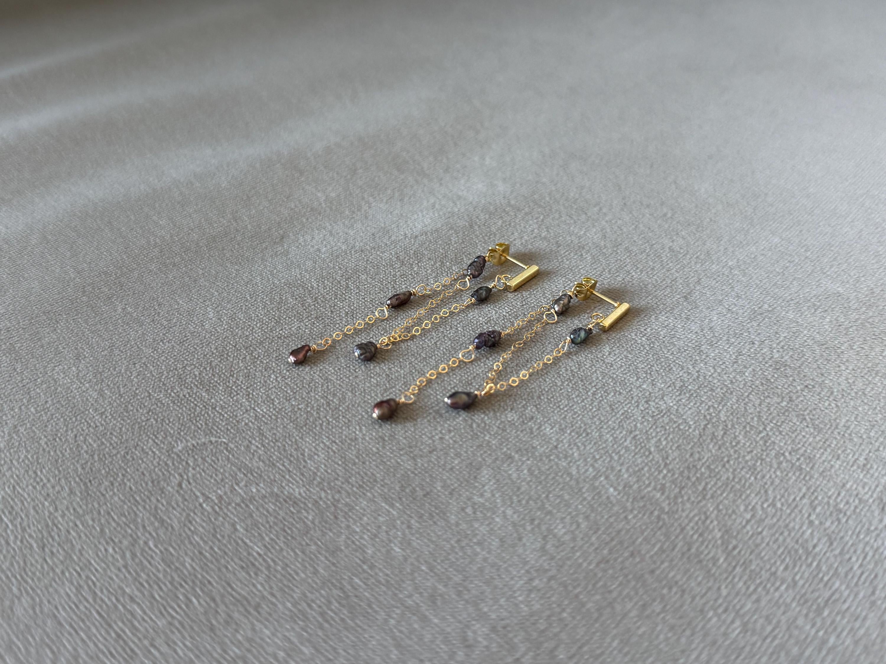 Raven Cascade Pearl Earrings