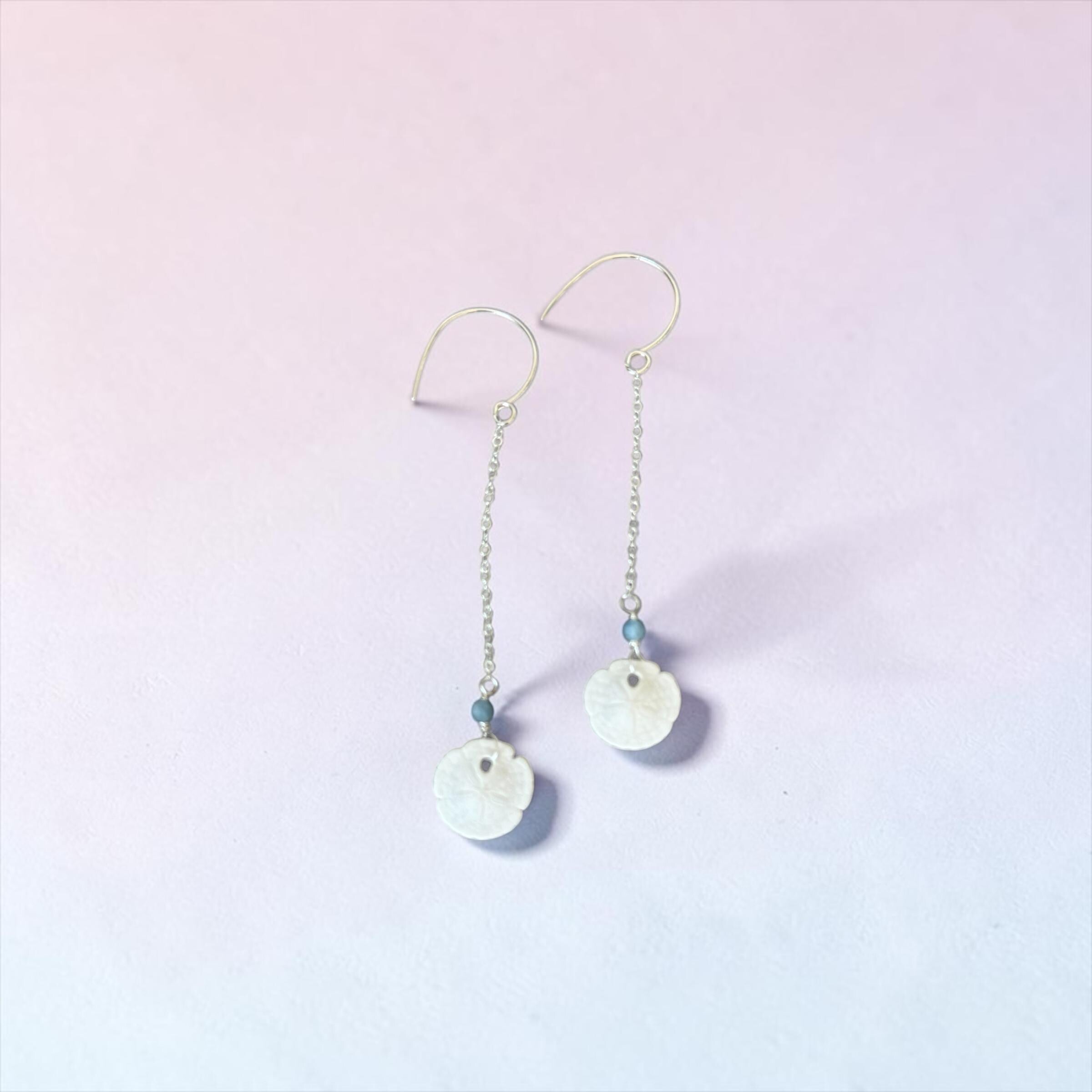 Seafoam Heirloom Sand Dollar Earrings