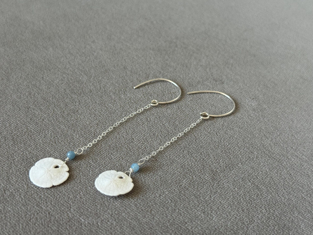 Seafoam Heirloom Sand Dollar Earrings