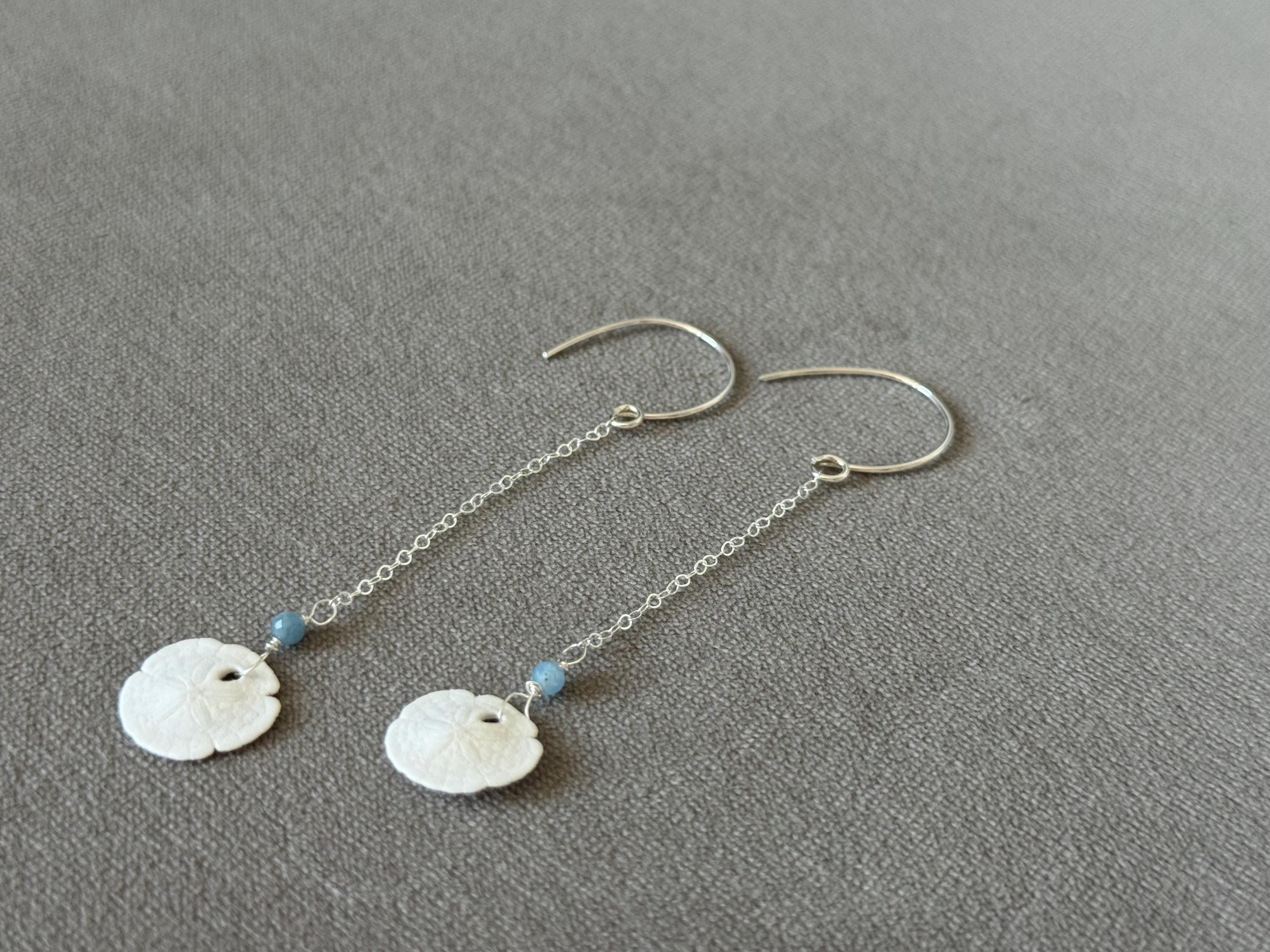 Seafoam Heirloom Sand Dollar Earrings