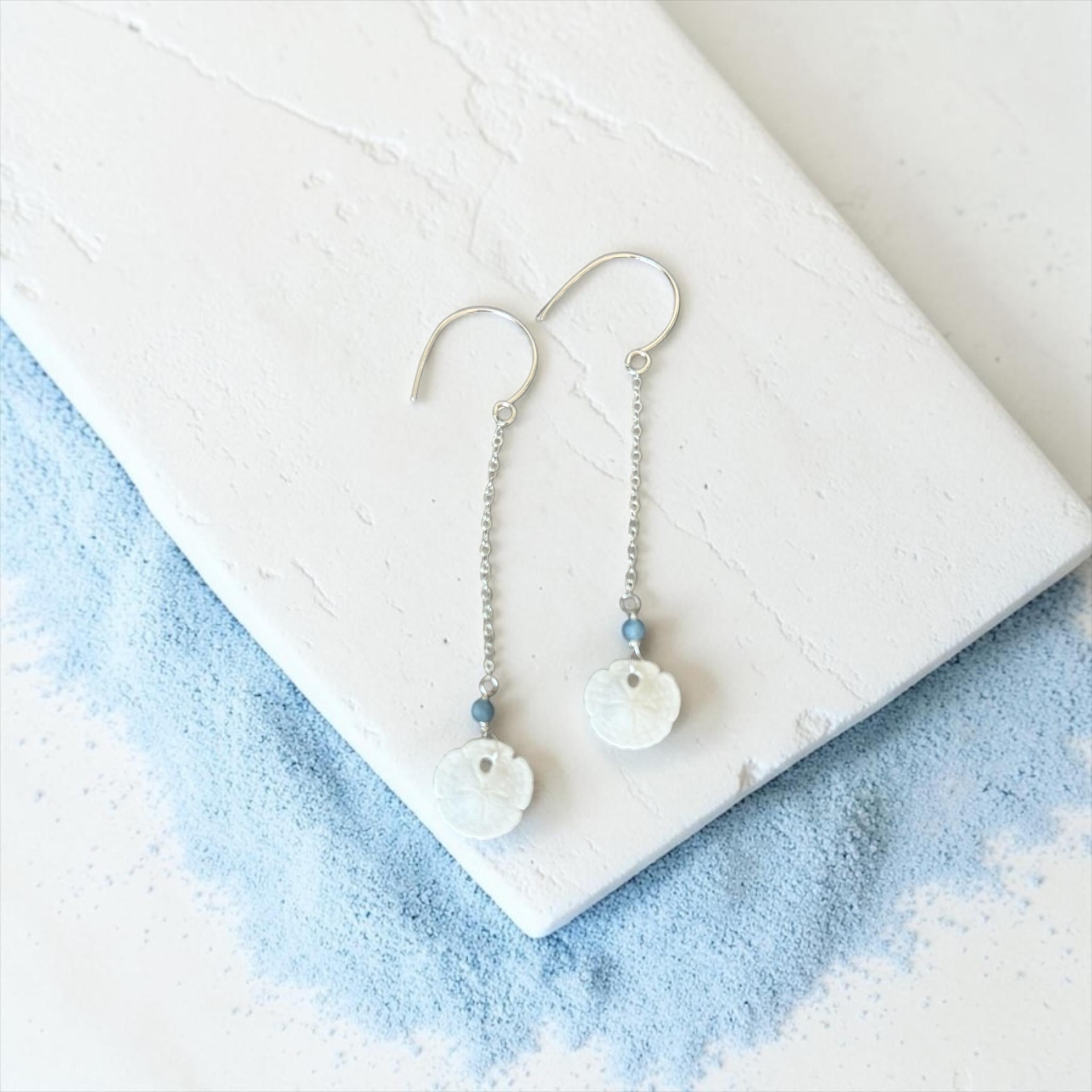 Seafoam Heirloom Sand Dollar Earrings