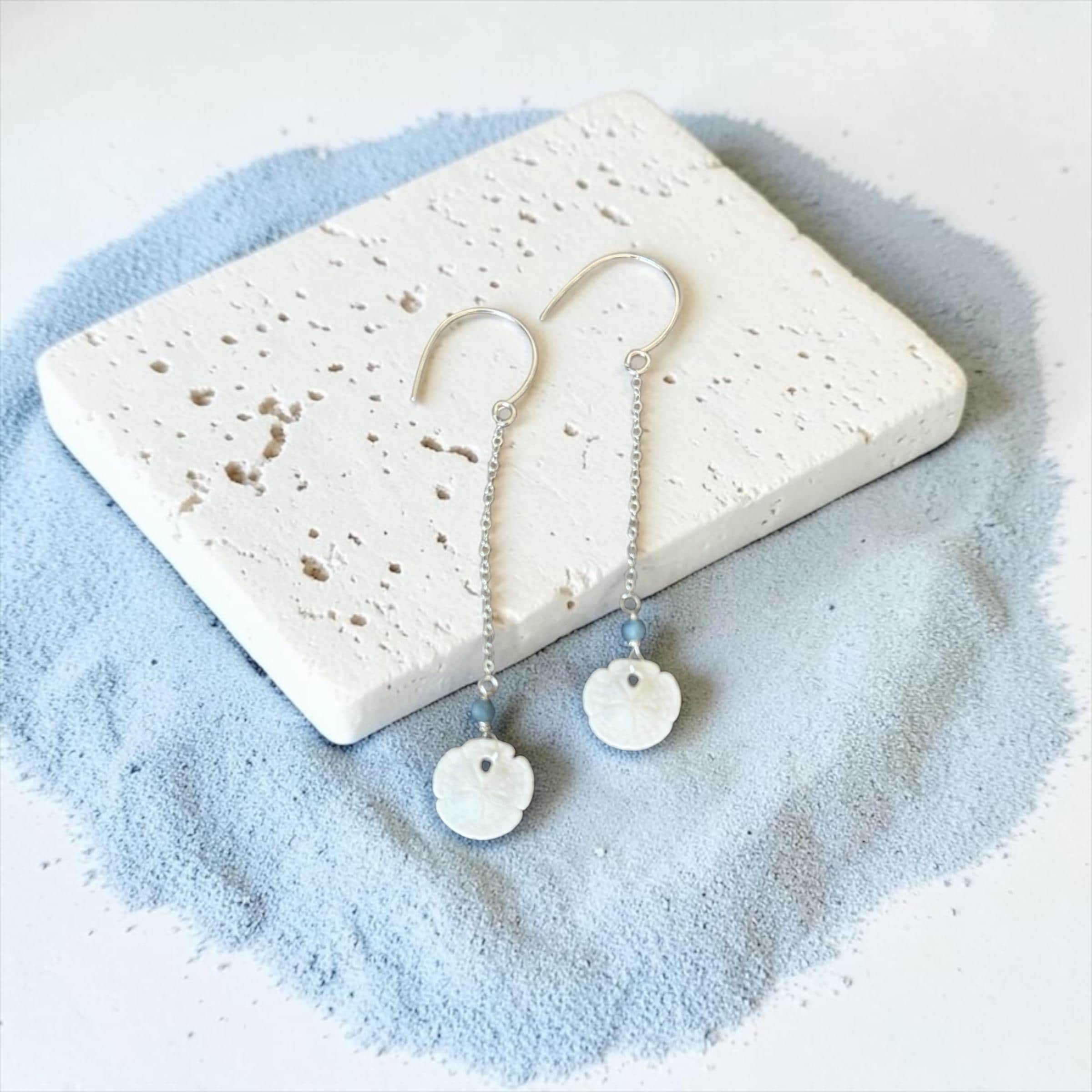 Seafoam Heirloom Sand Dollar Earrings