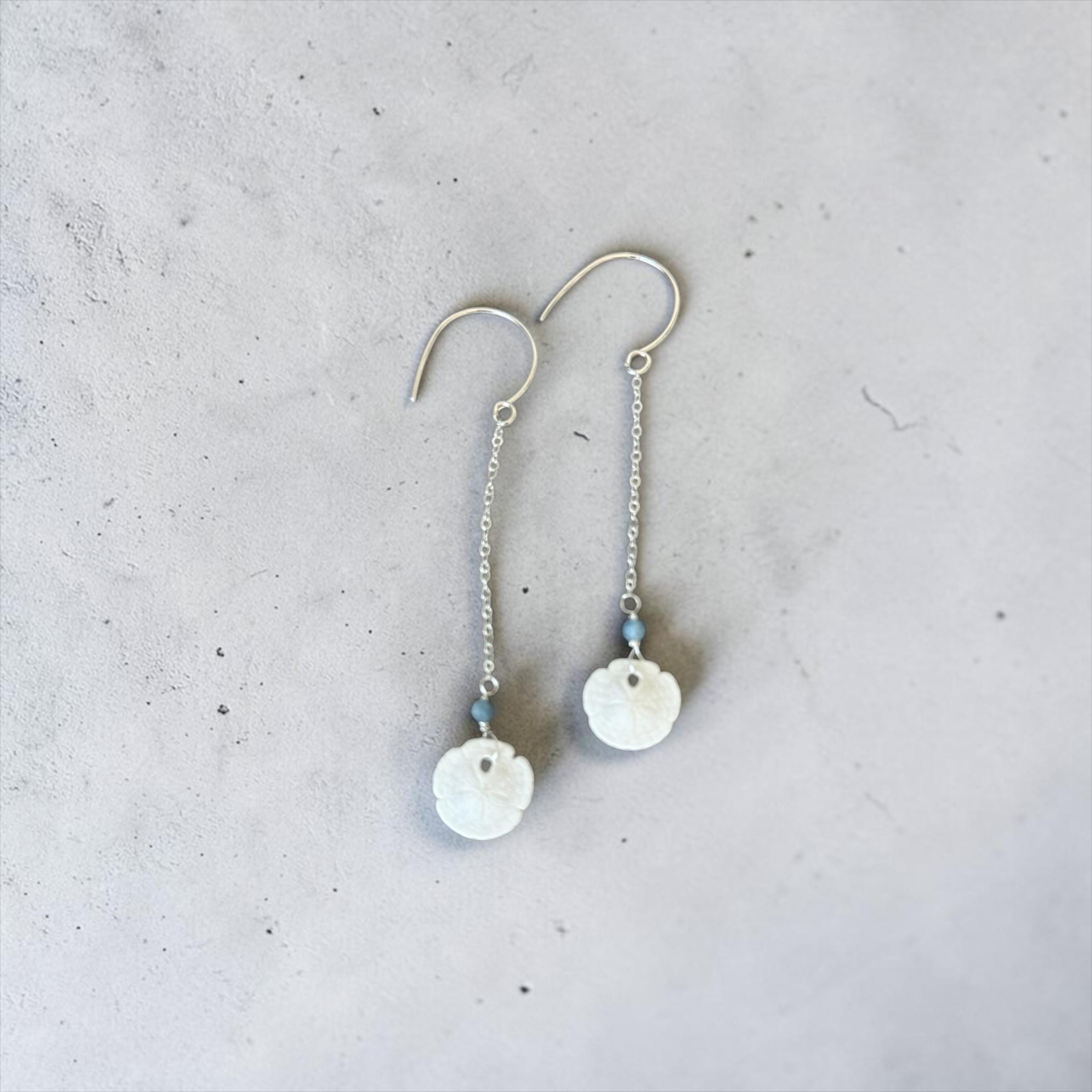 Seafoam Heirloom Sand Dollar Earrings