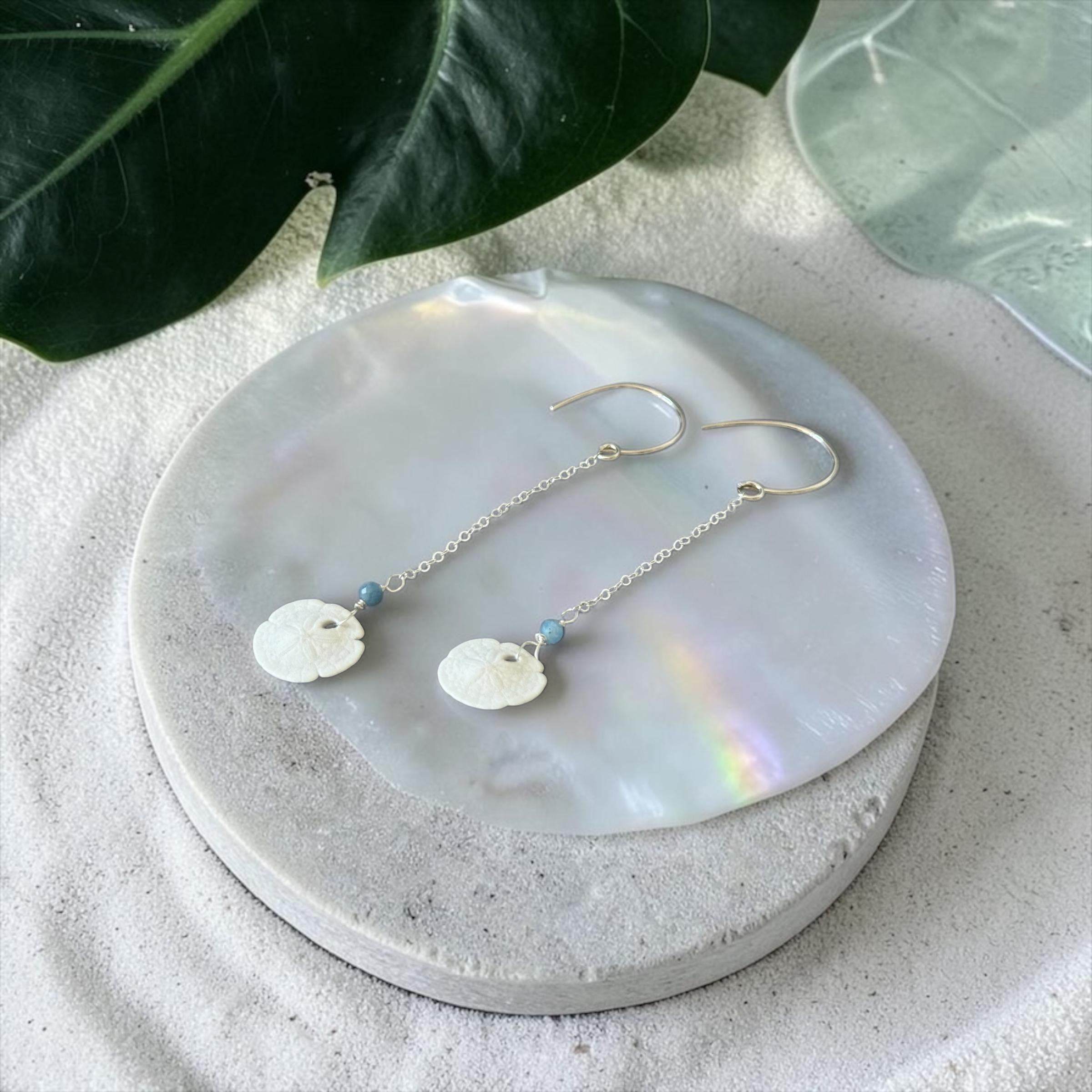 Seafoam Heirloom Sand Dollar Earrings