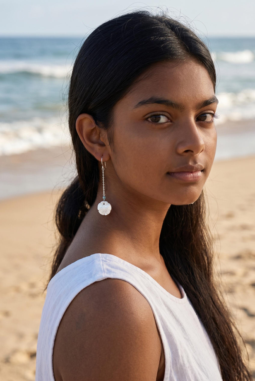 Seafoam Heirloom Sand Dollar Earrings