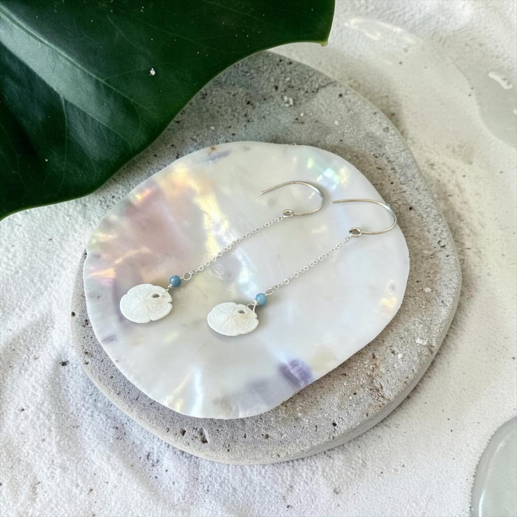 Seafoam Heirloom Sand Dollar Earrings