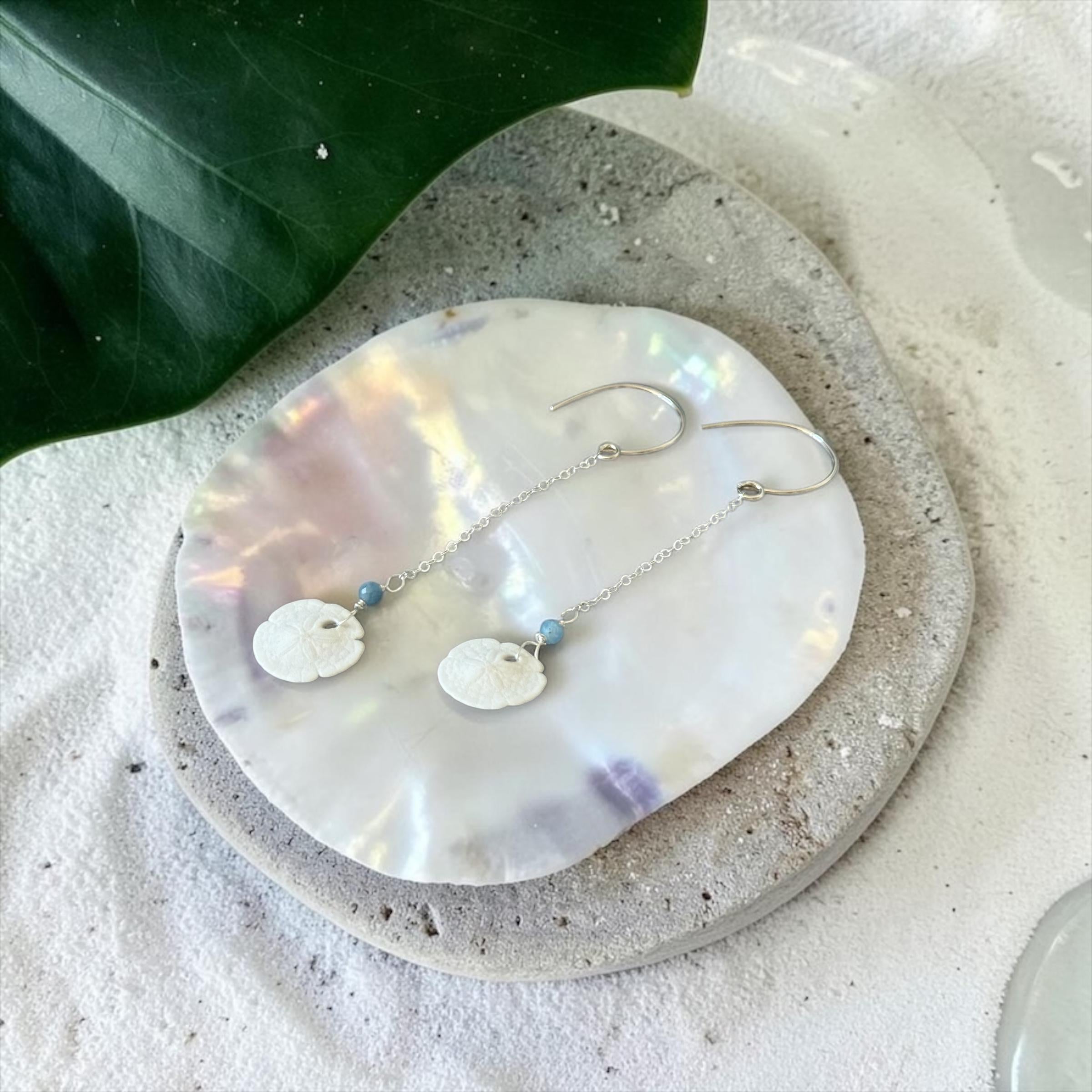Seafoam Heirloom Sand Dollar Earrings