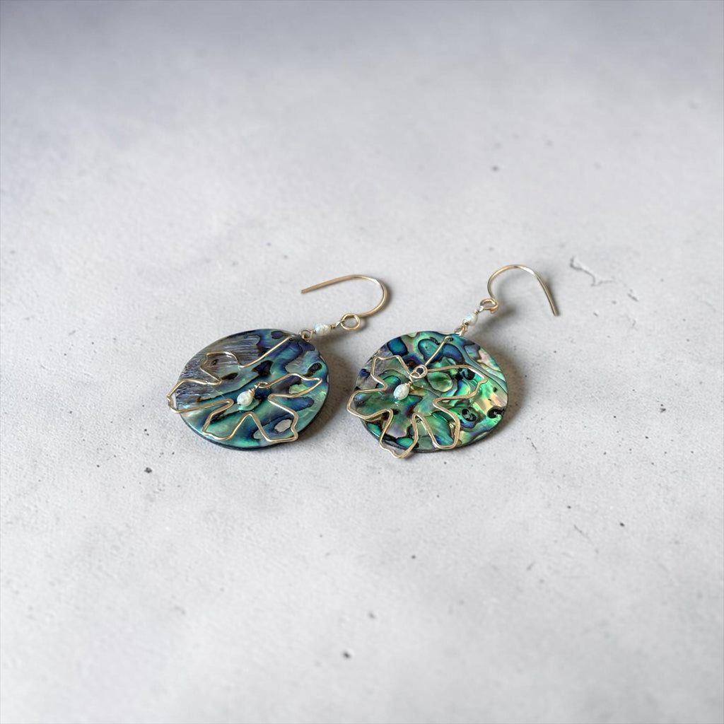 Coastal Couture - Abalone After Dark Earrings