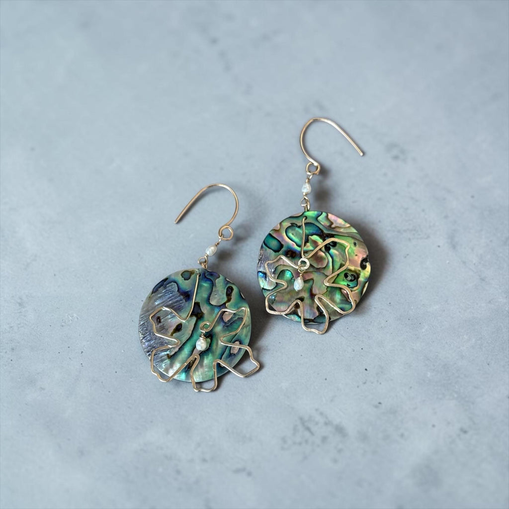 Coastal Couture - Abalone After Dark Earrings