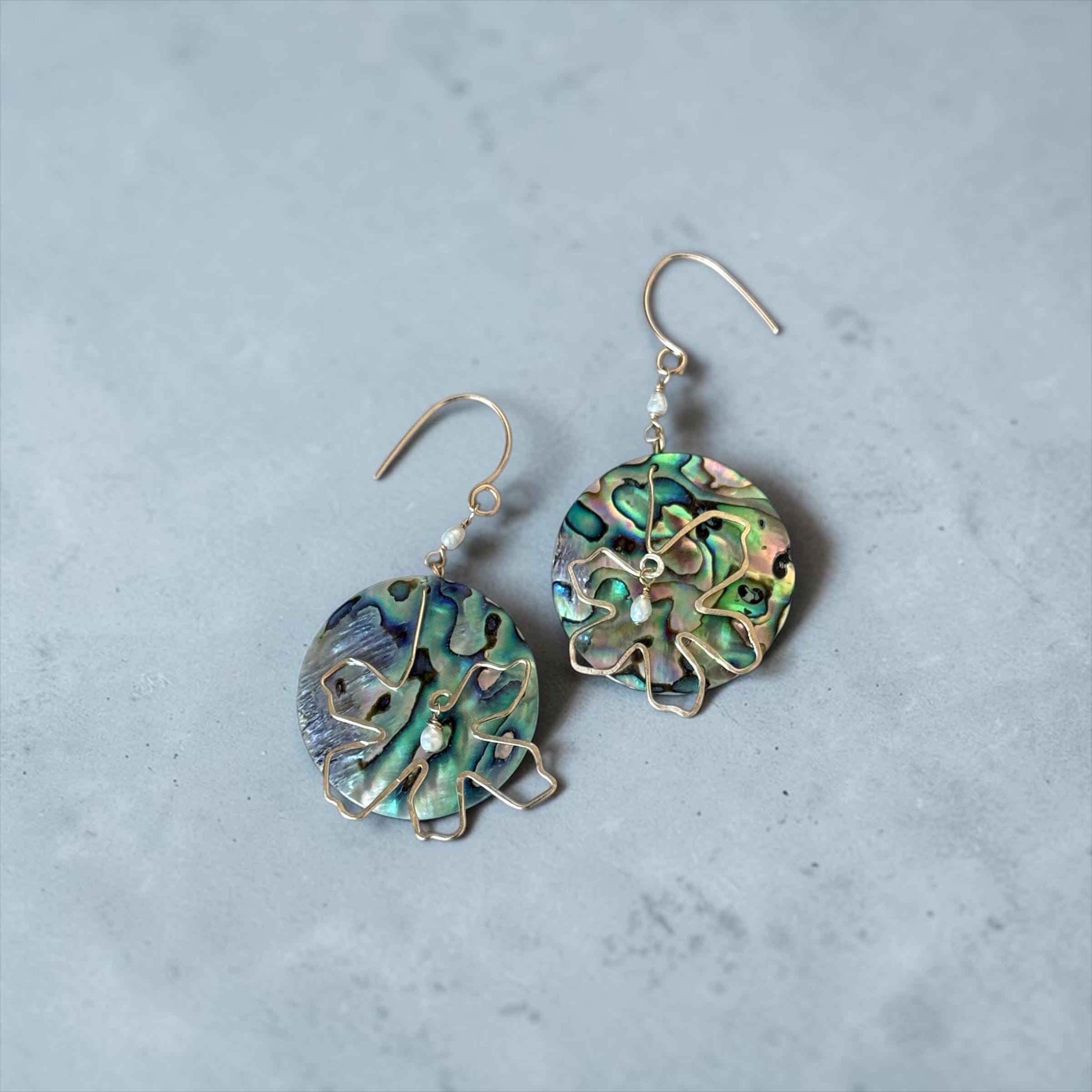 Coastal Couture - Abalone After Dark Earrings