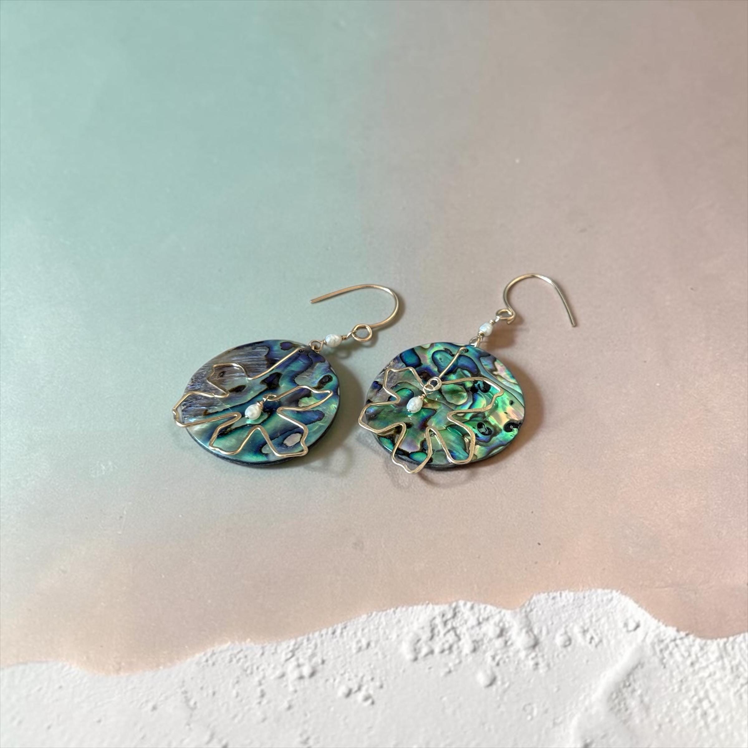 Coastal Couture - Abalone After Dark Earrings