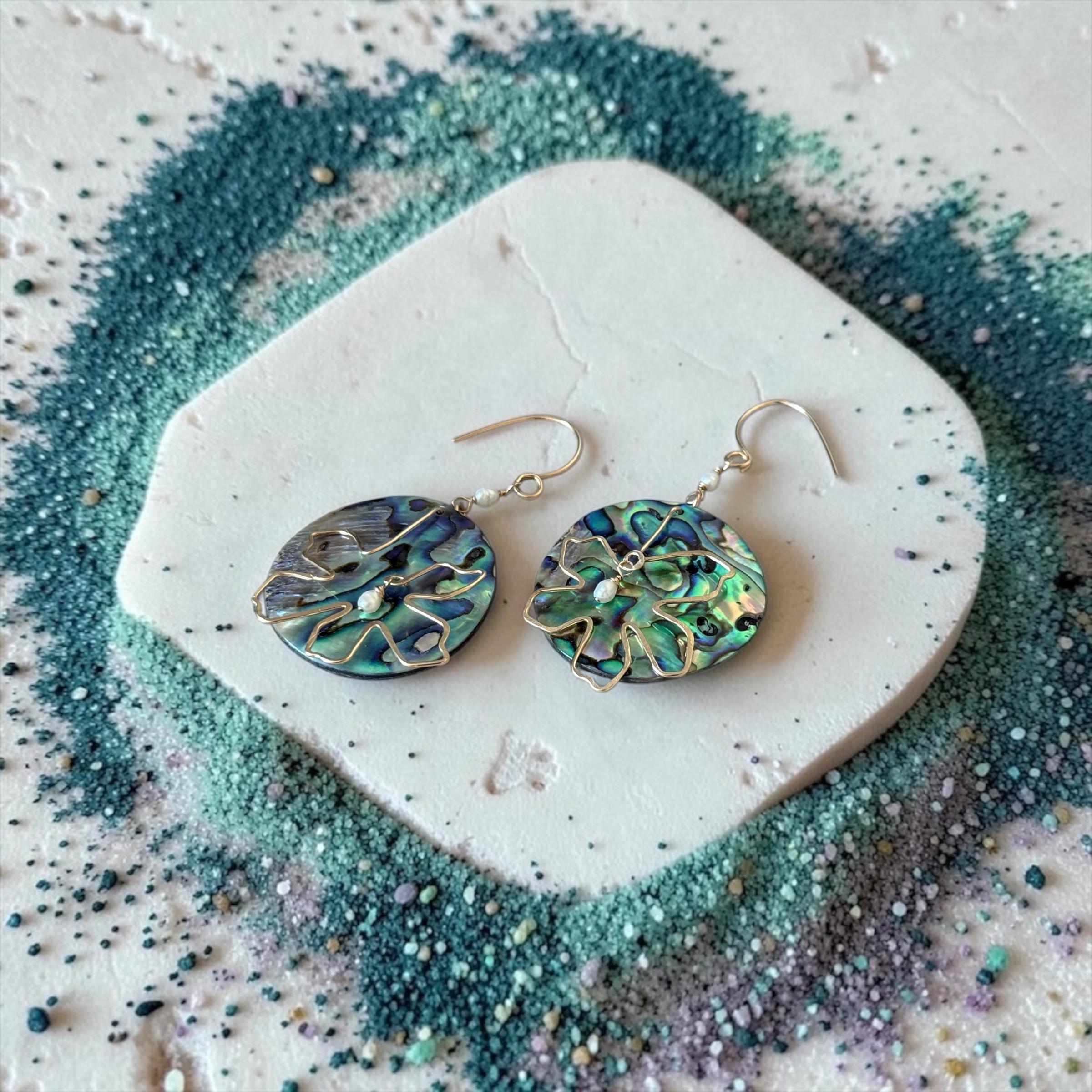 Coastal Couture - Abalone After Dark Earrings