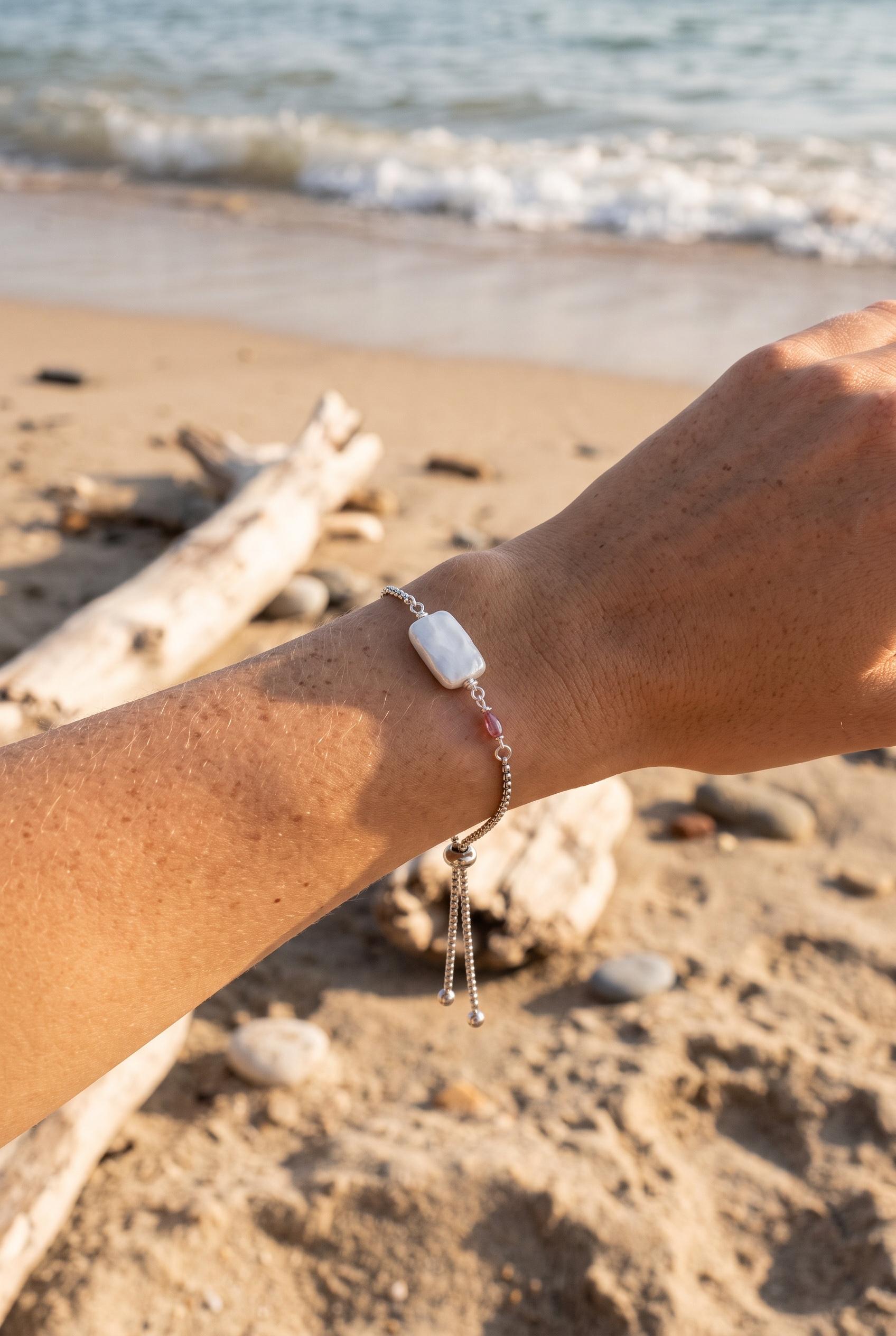 Silver Siren Pearl Bolo Bracelet