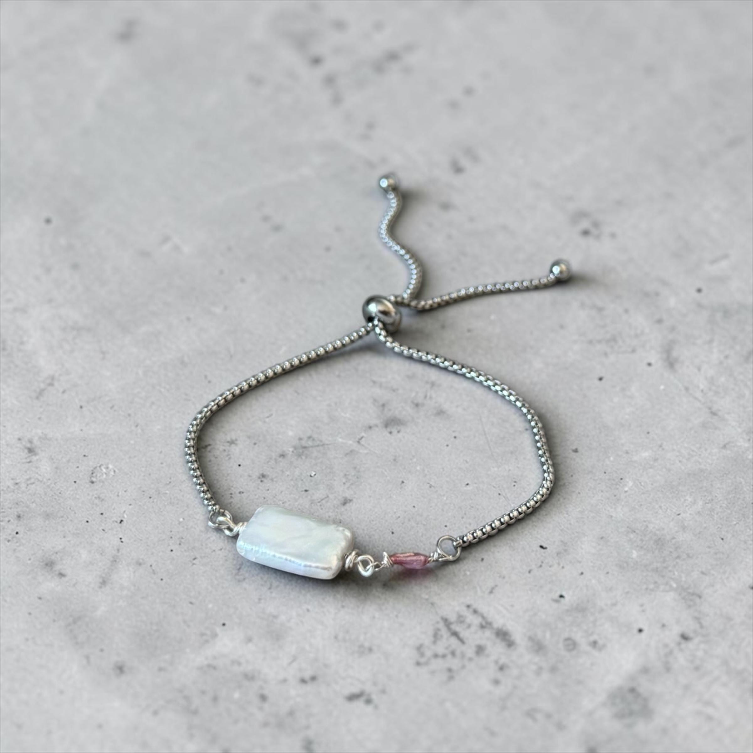 Silver Siren Pearl Bolo Bracelet