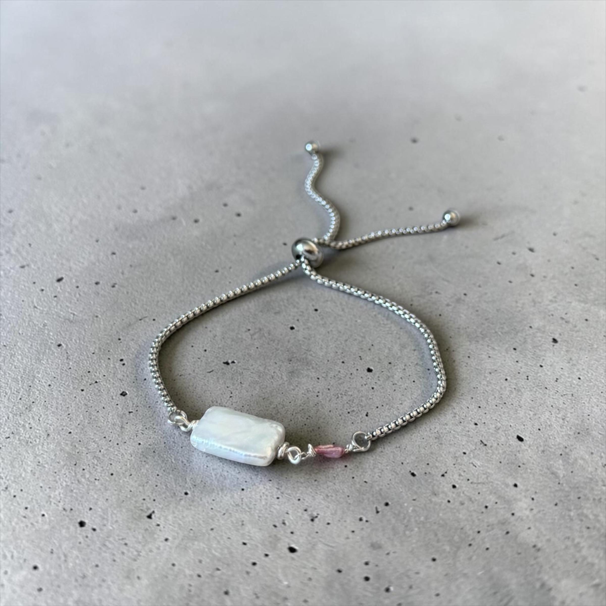 Silver Siren Pearl Bolo Bracelet