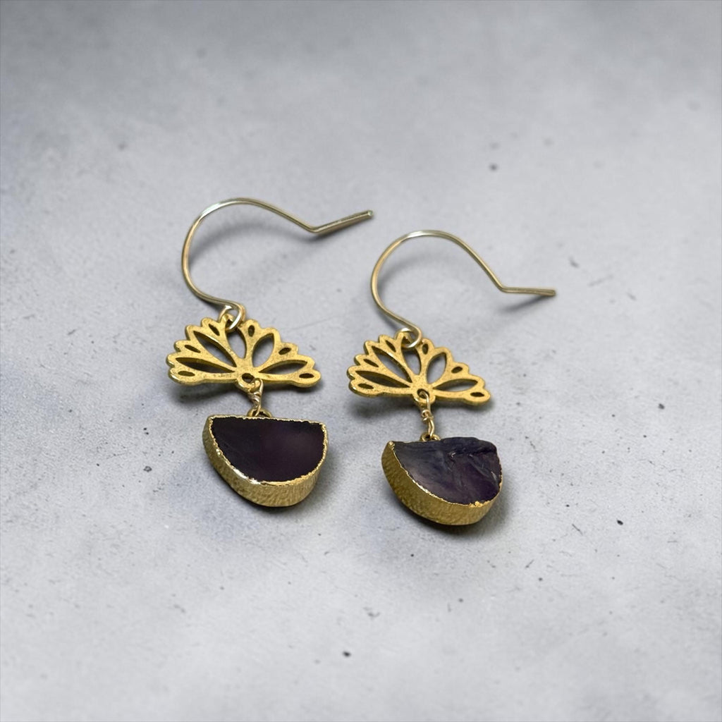 Midnight Lotus Earrings