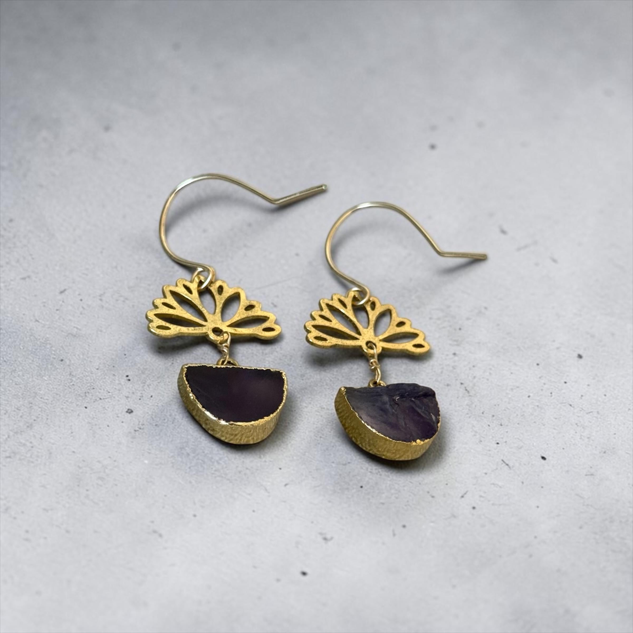 Midnight Lotus Earrings