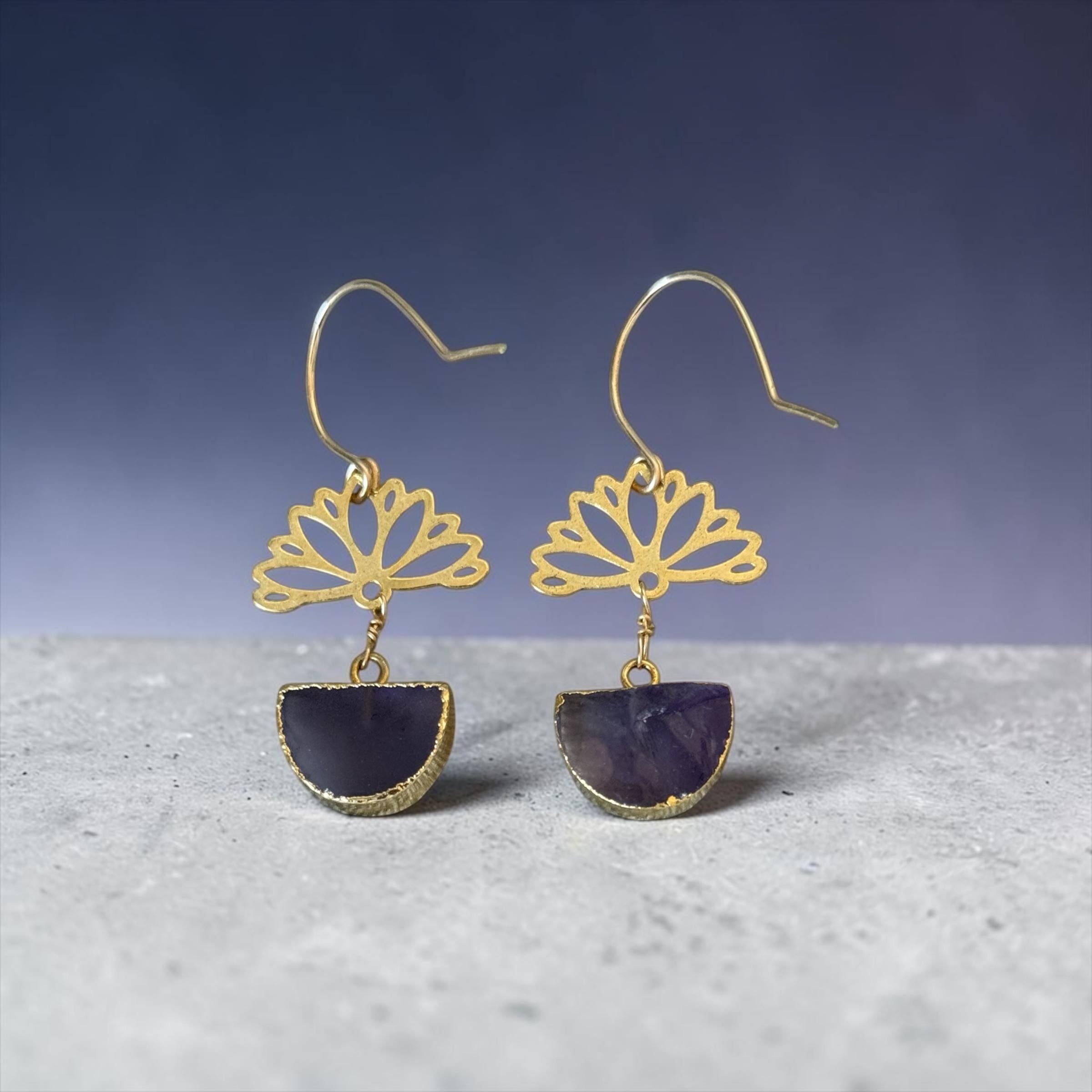 Midnight Lotus Earrings