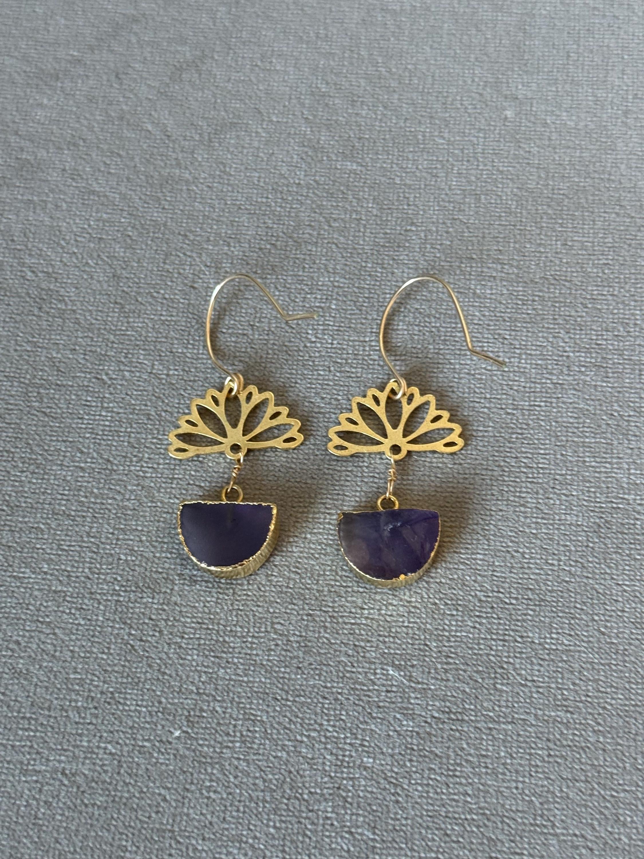 Midnight Lotus Earrings