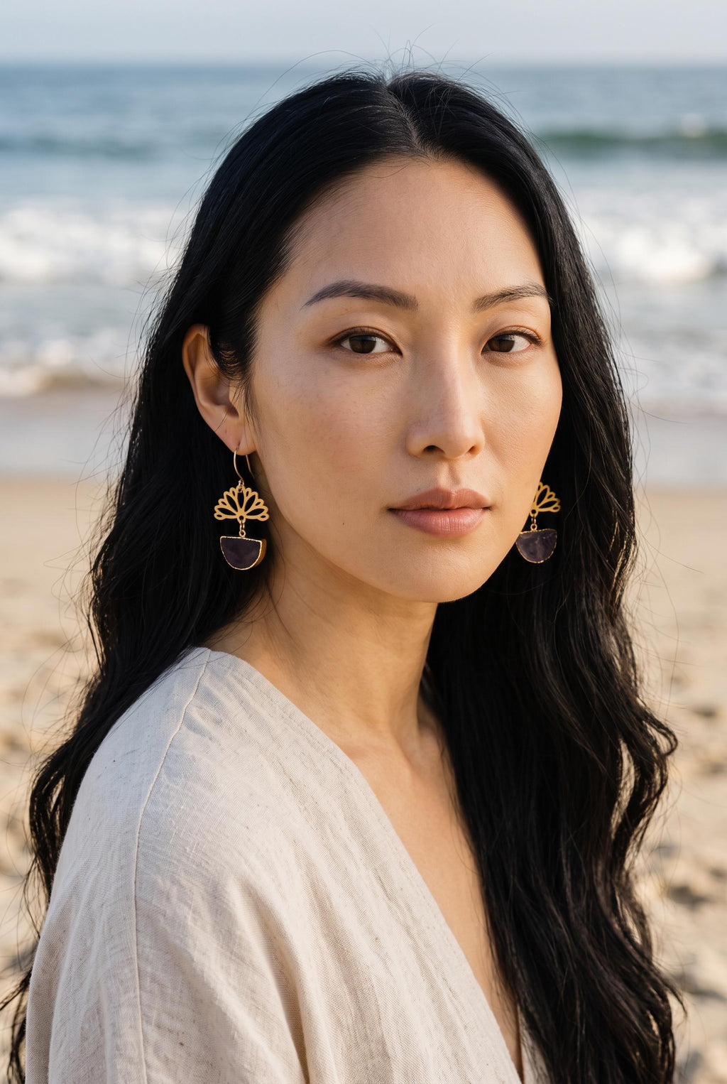 Midnight Lotus Earrings