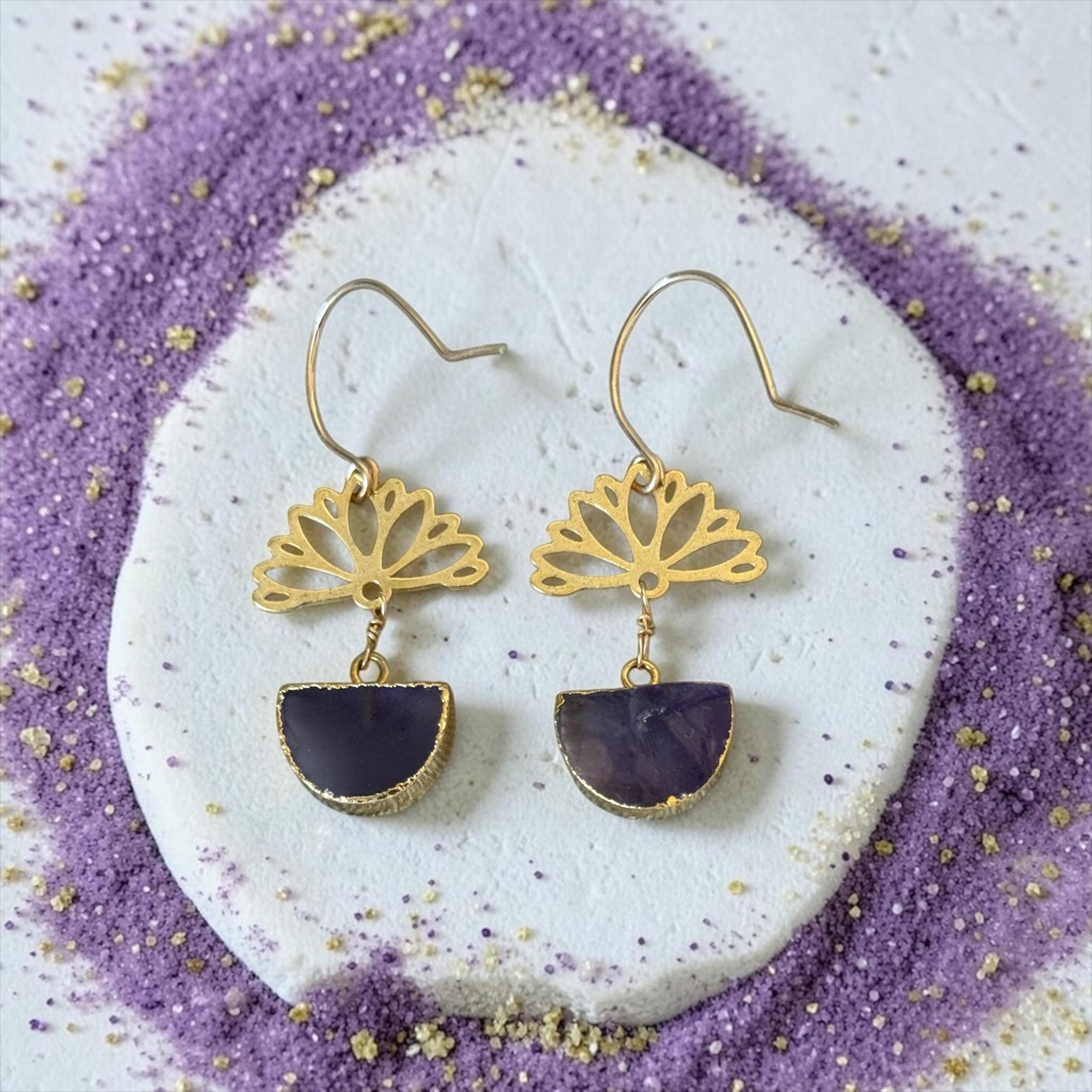Midnight Lotus Earrings