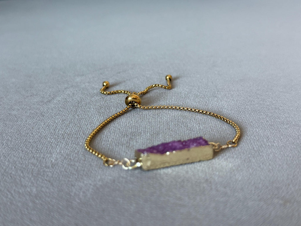 Violet Vice Druzy Bolo Bracelet