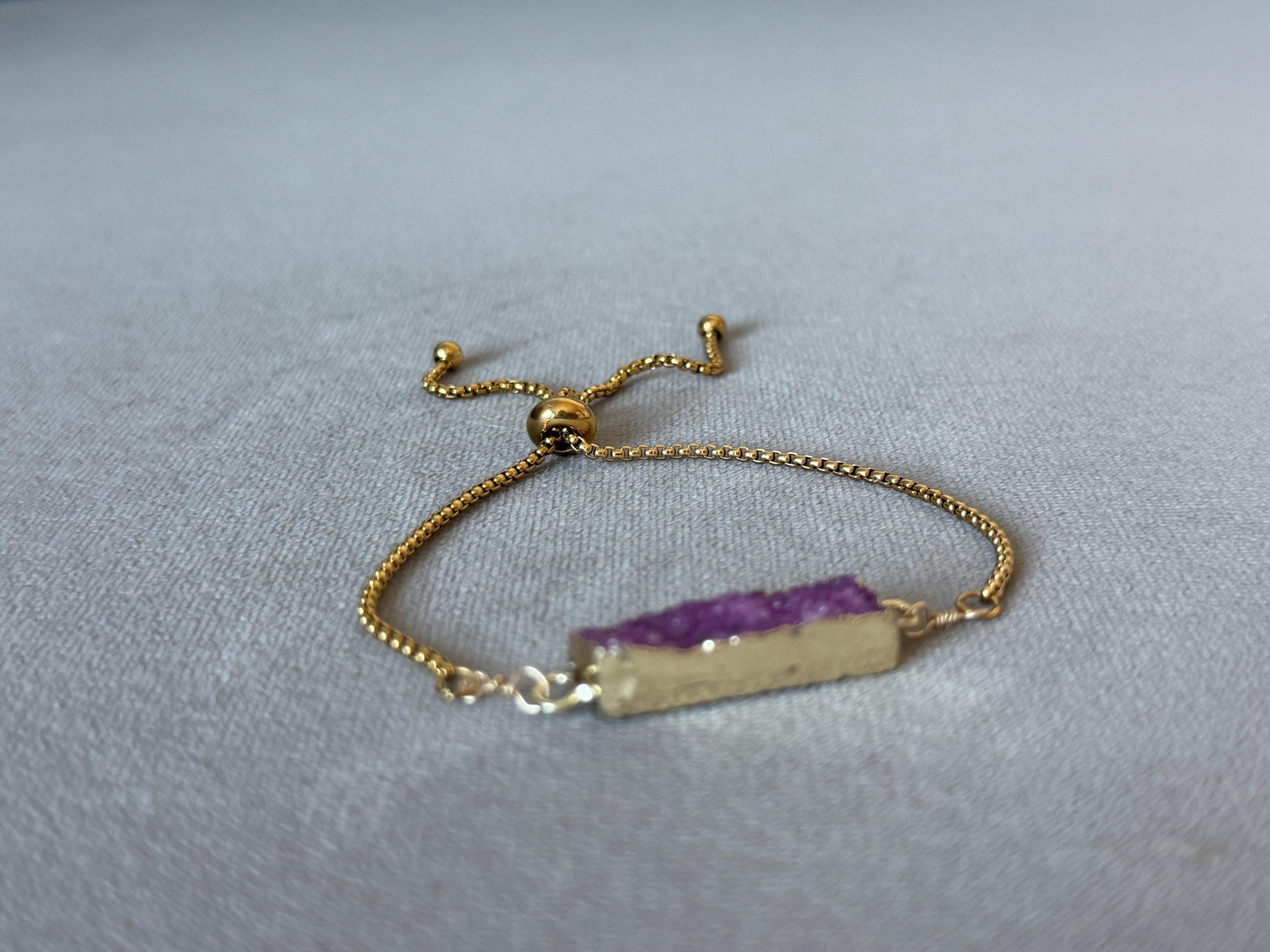 Violet Vice Druzy Bolo Bracelet